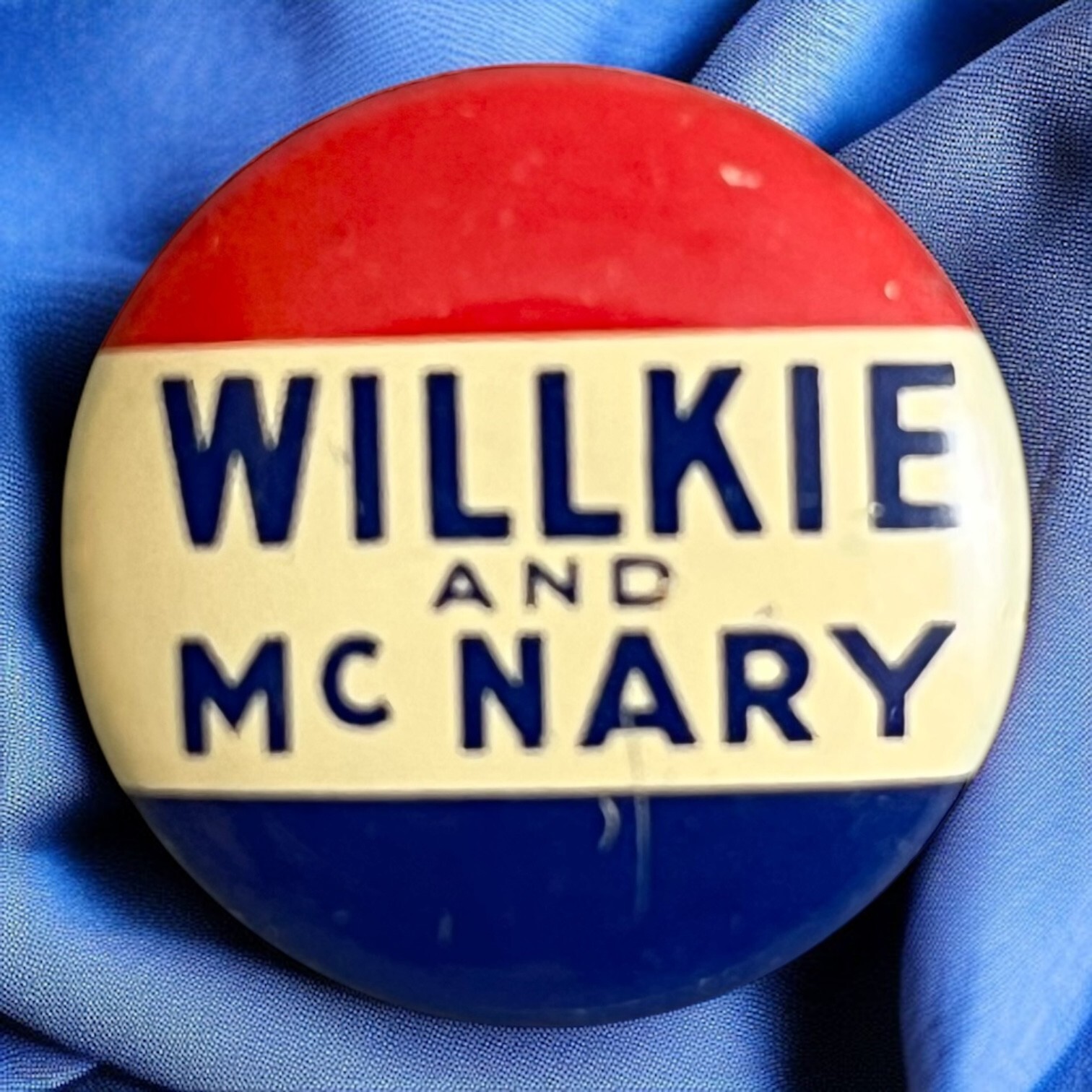 Willkie & McNary 1940 Presidential Campaign Pin Back Button Original Vintage