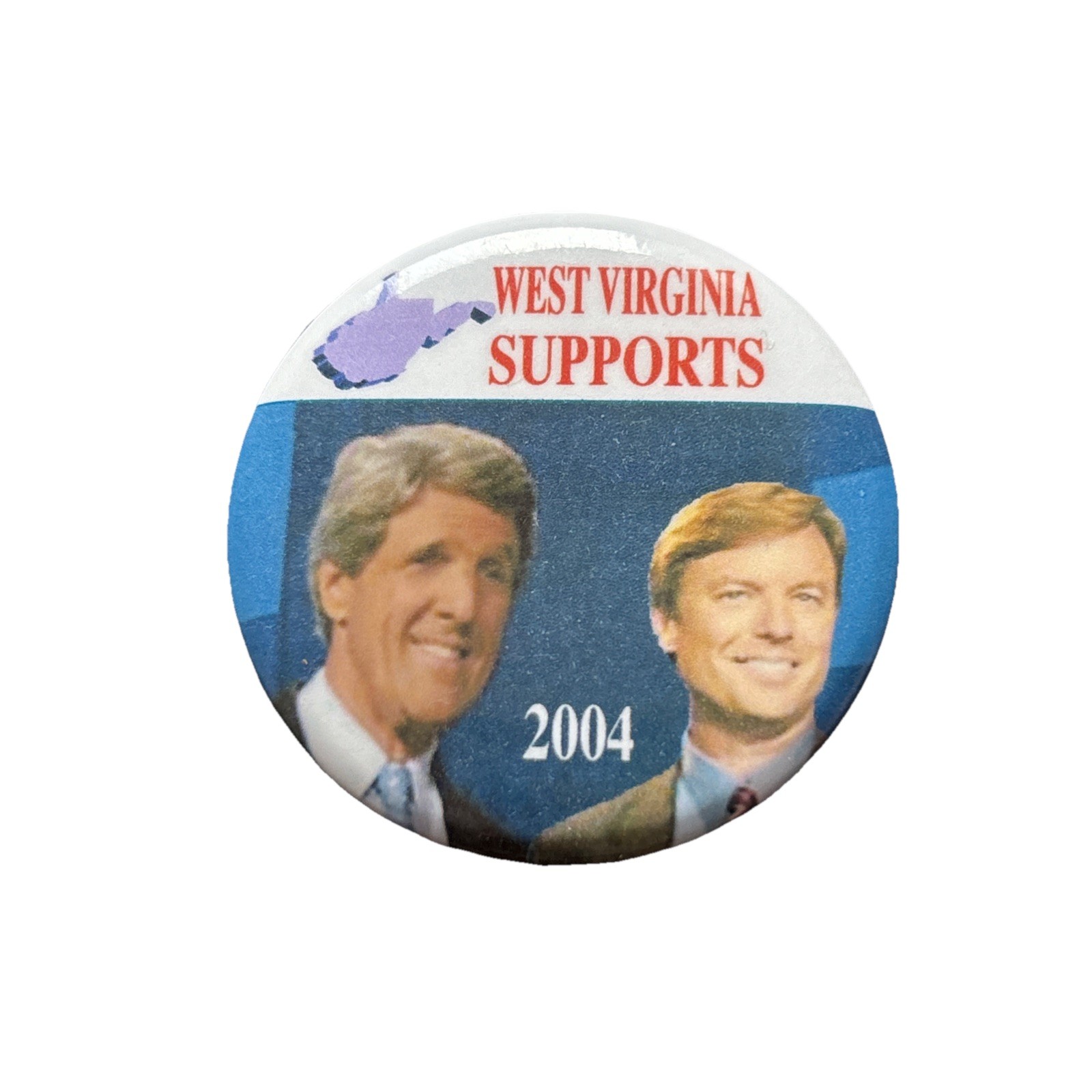 2004 John Kerry for President West Virginia 50 State Pin 1.75″ Button Edwards