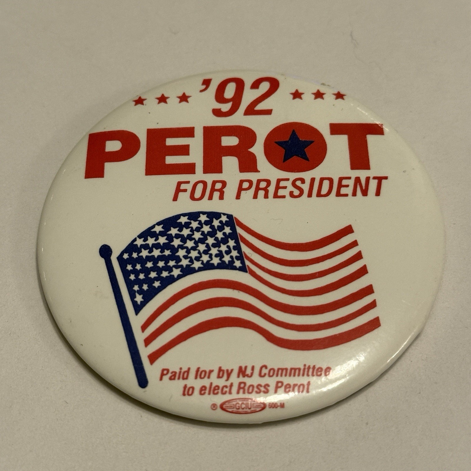 1992 H. Ross Perot for President VTG Election Campaign Button
