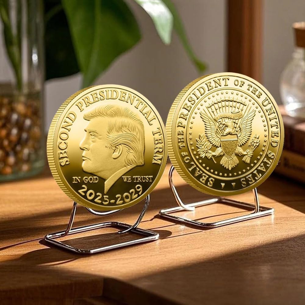 Patriotic Trump 2025-2029 Coin in Protective Case – Ideal Gift for Fans