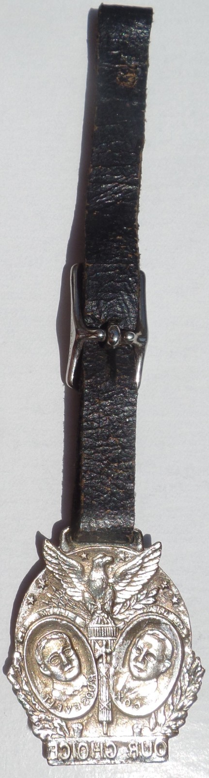 1920 Cox Roosevelt Jugate Shell Back Our Choice Presidential Campaign Watch Fob