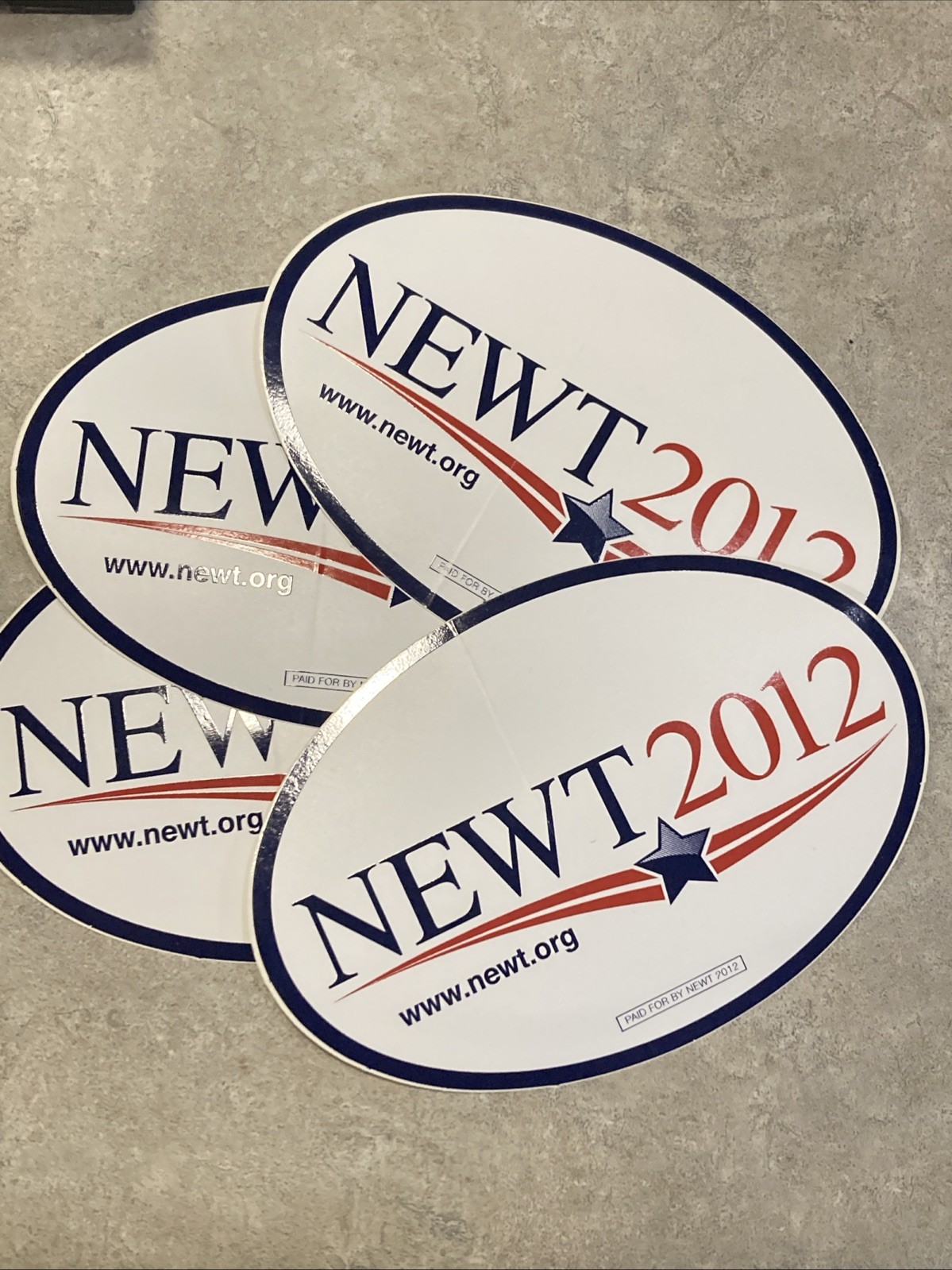 Political Campaign Official Bumper Sticker Newt Gingrich for President 2012