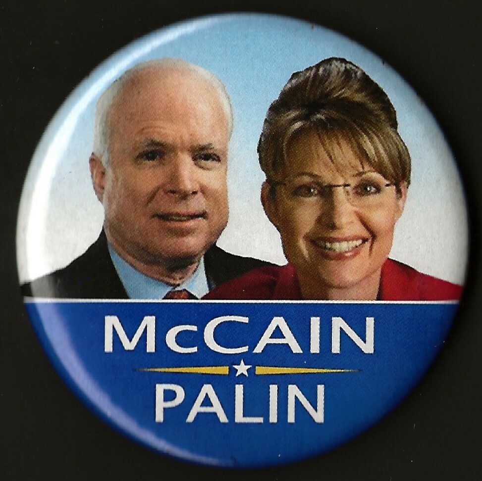2008 John McCain & Sarah Palin 2.25″ / Presidential Campaign Button(Pin04)