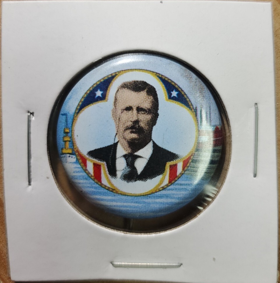 VTG Theodore Roosevelt Reproduction 1972 BUTTON Pin 1940 Presidential Campaign