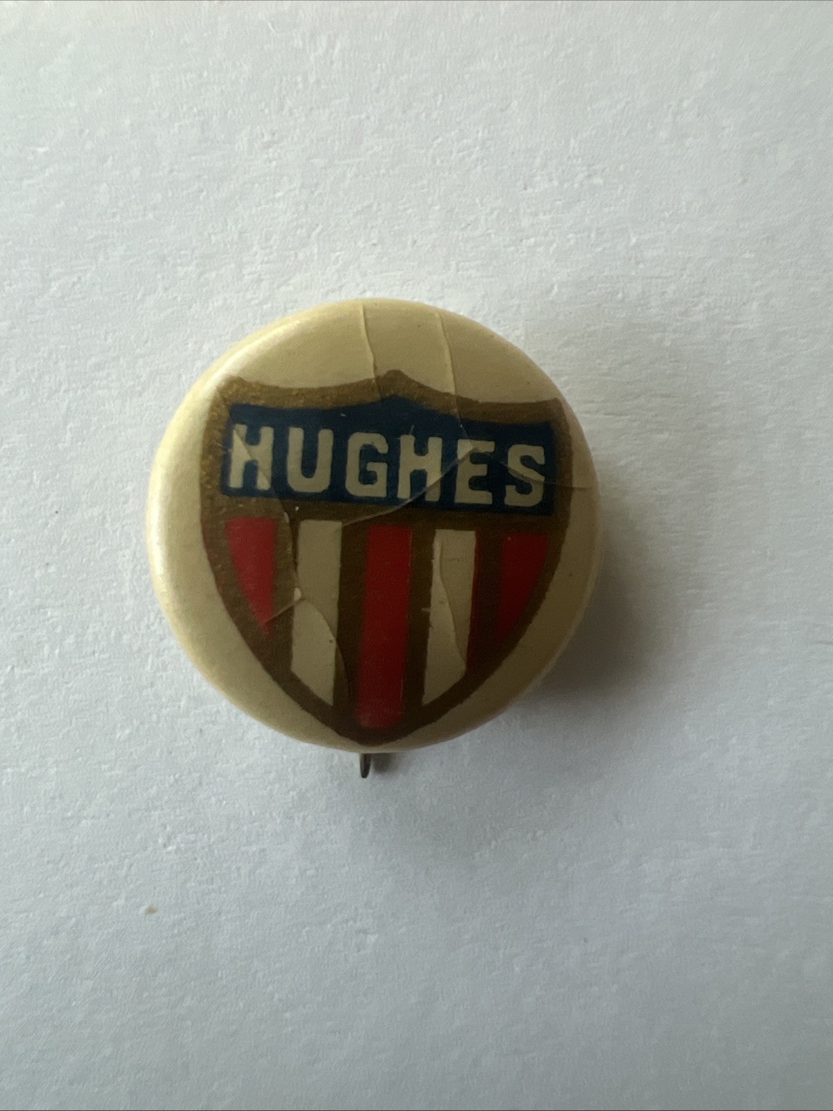 1916 Charles Evans Hughes Shield Pinback Button Presidential Campaign Political