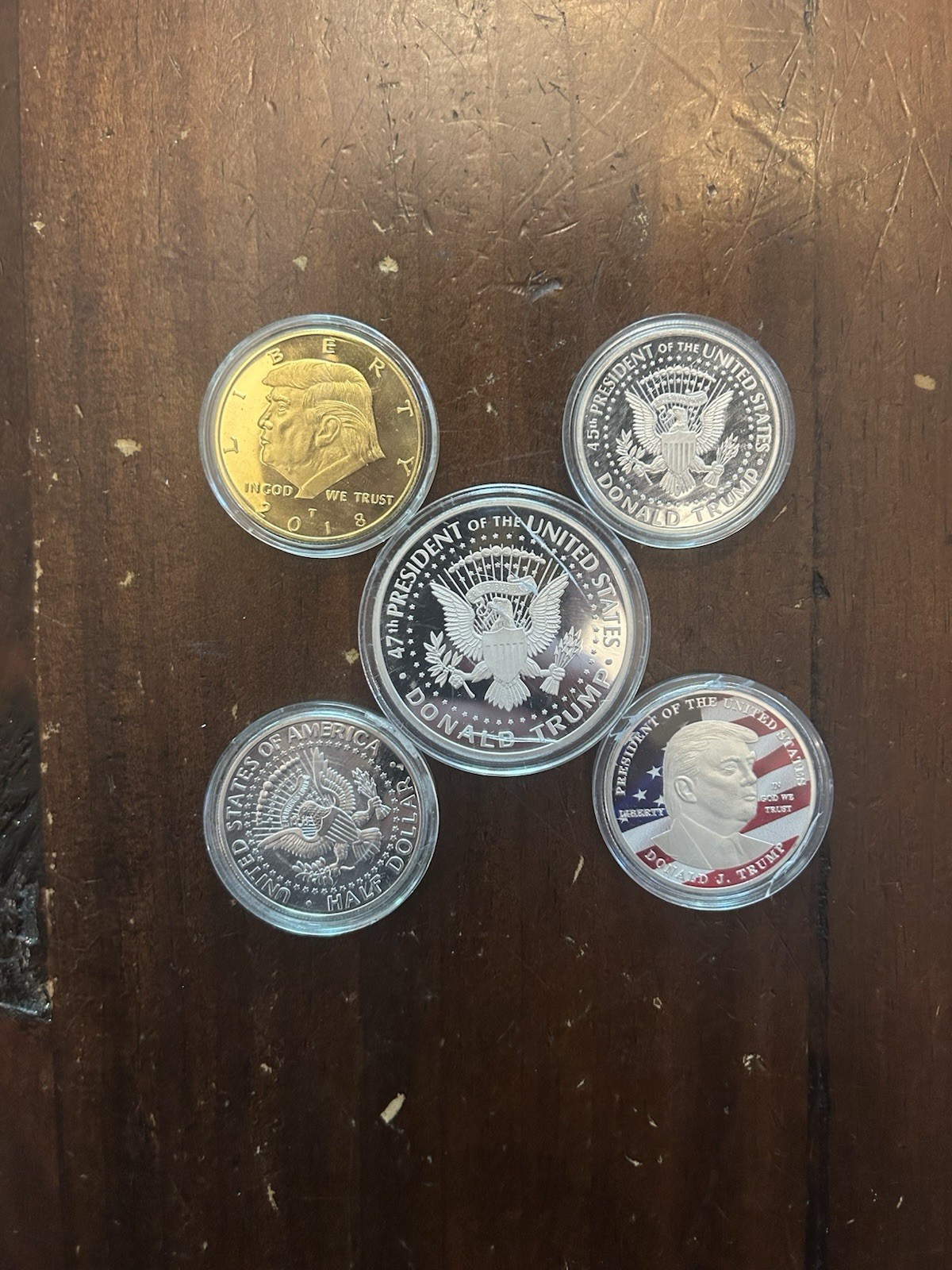 Trump Commemorative Presidential Coins 2024,2018,2017 Gold/Silver