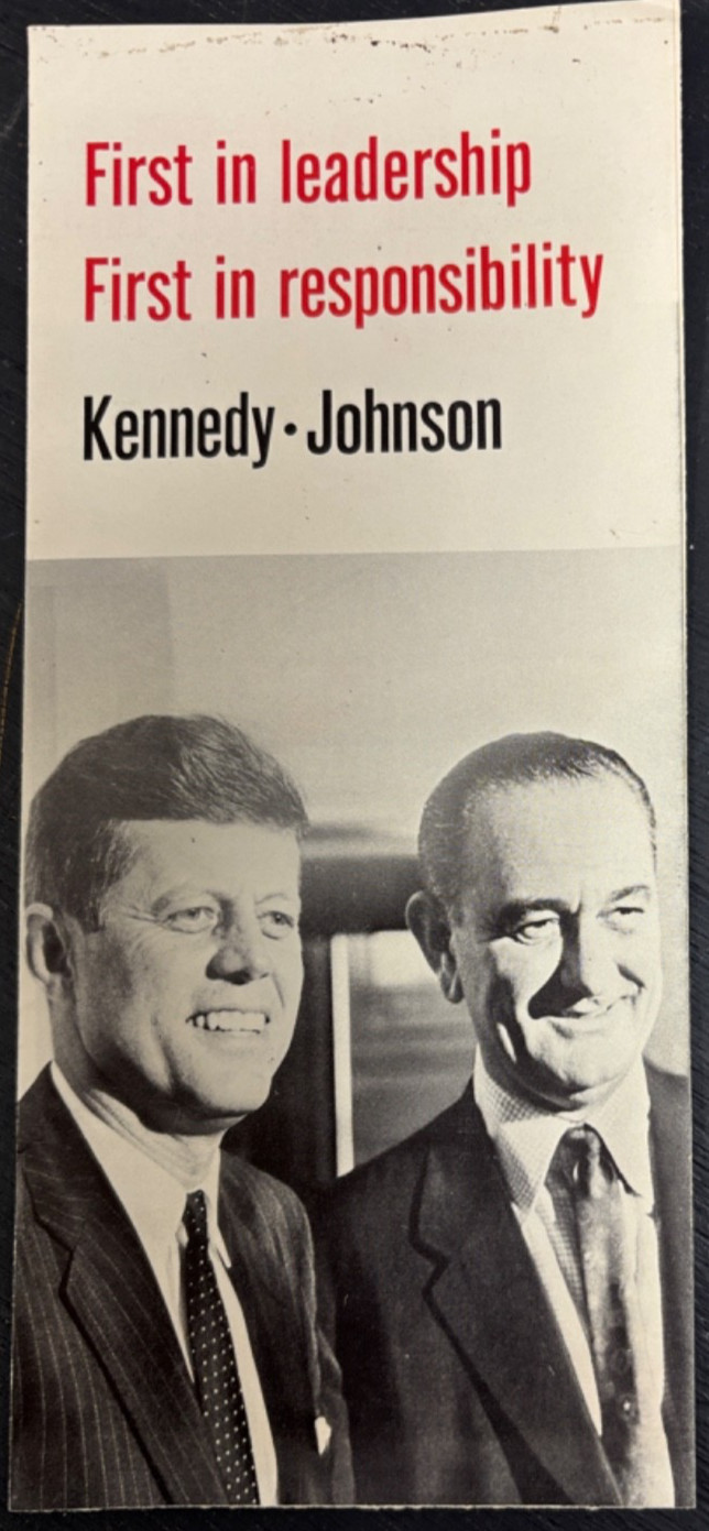 Kennedy Johnson 1960 Campaign Policy Brochure Vintage Political Ephemera