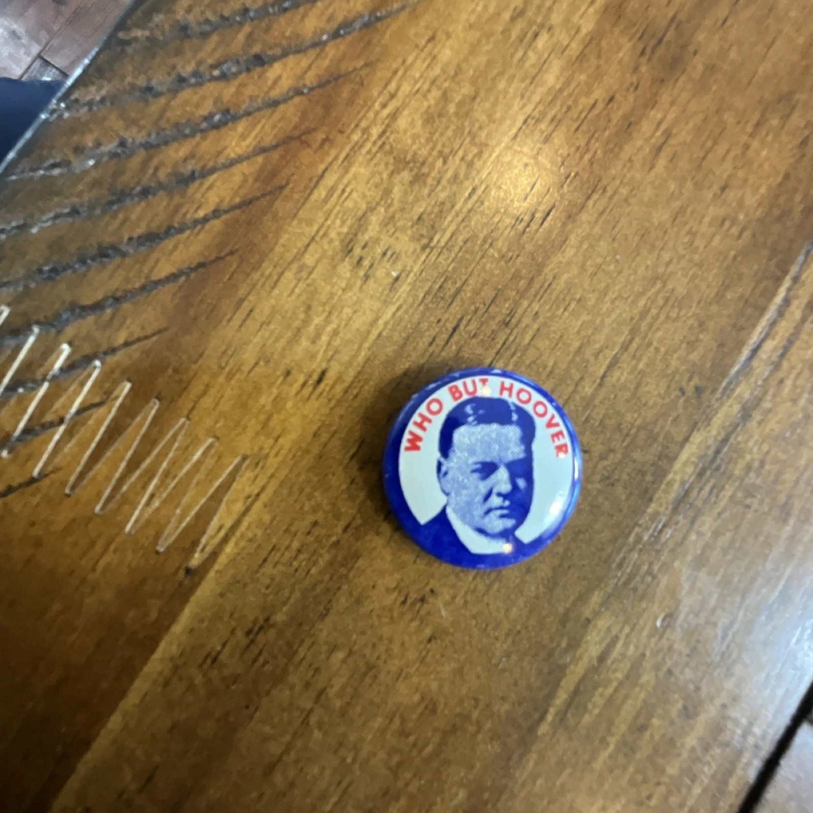 Herbert Hoover WHO BUT HOOVER Political Campaign Button 1928, Reproduction