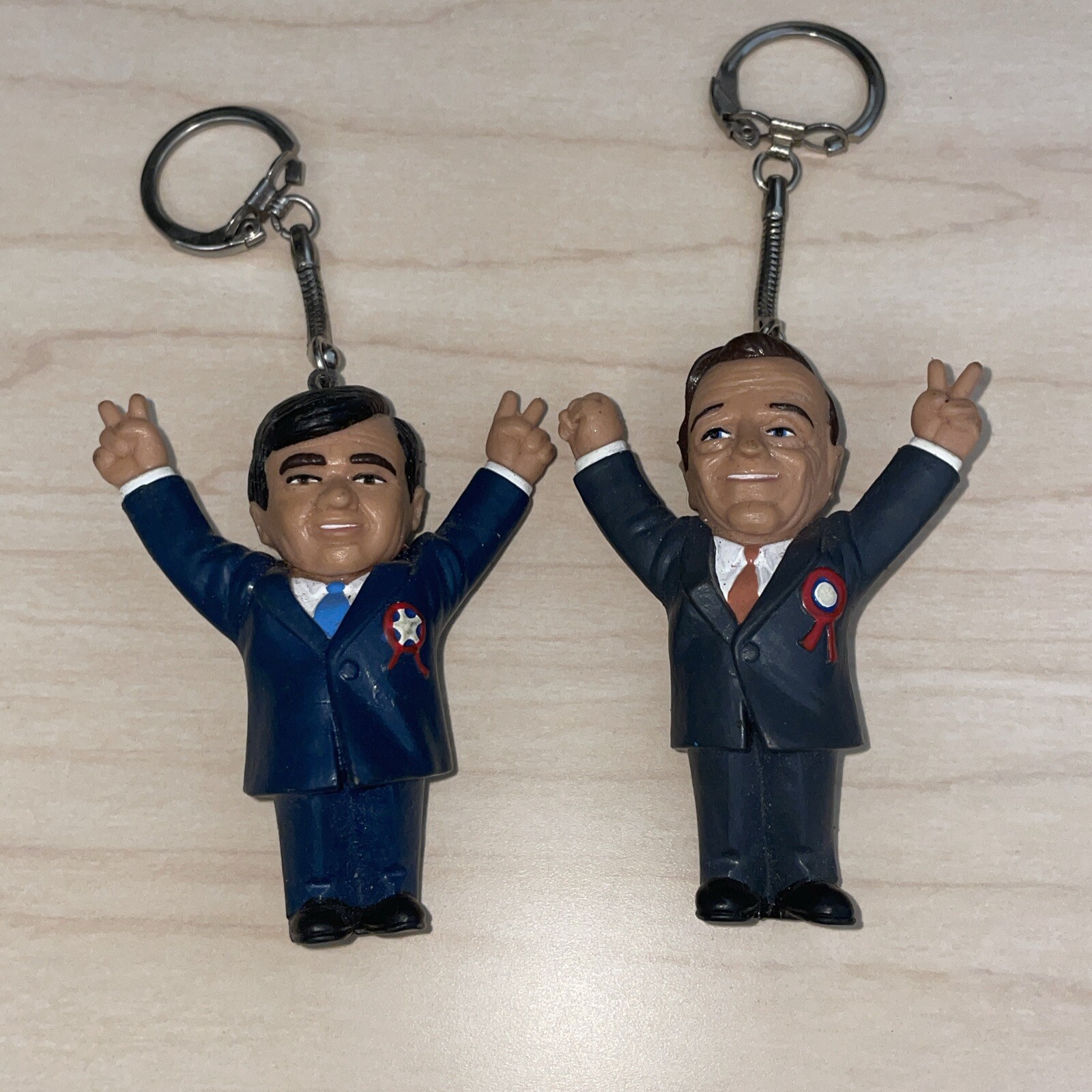 Richard Nixon Michael Dukakis 1988 Presidential Keychains PVC Vintage