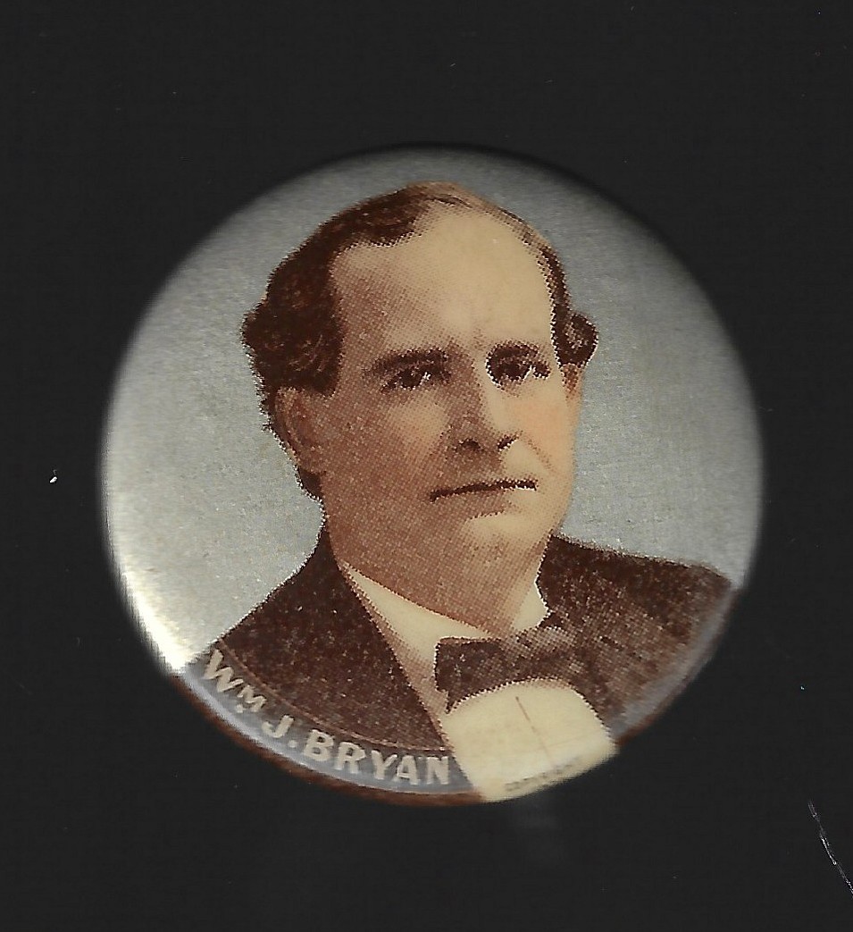 1900 William Jennings Bryan Presidential Campaign Button With Name On Front