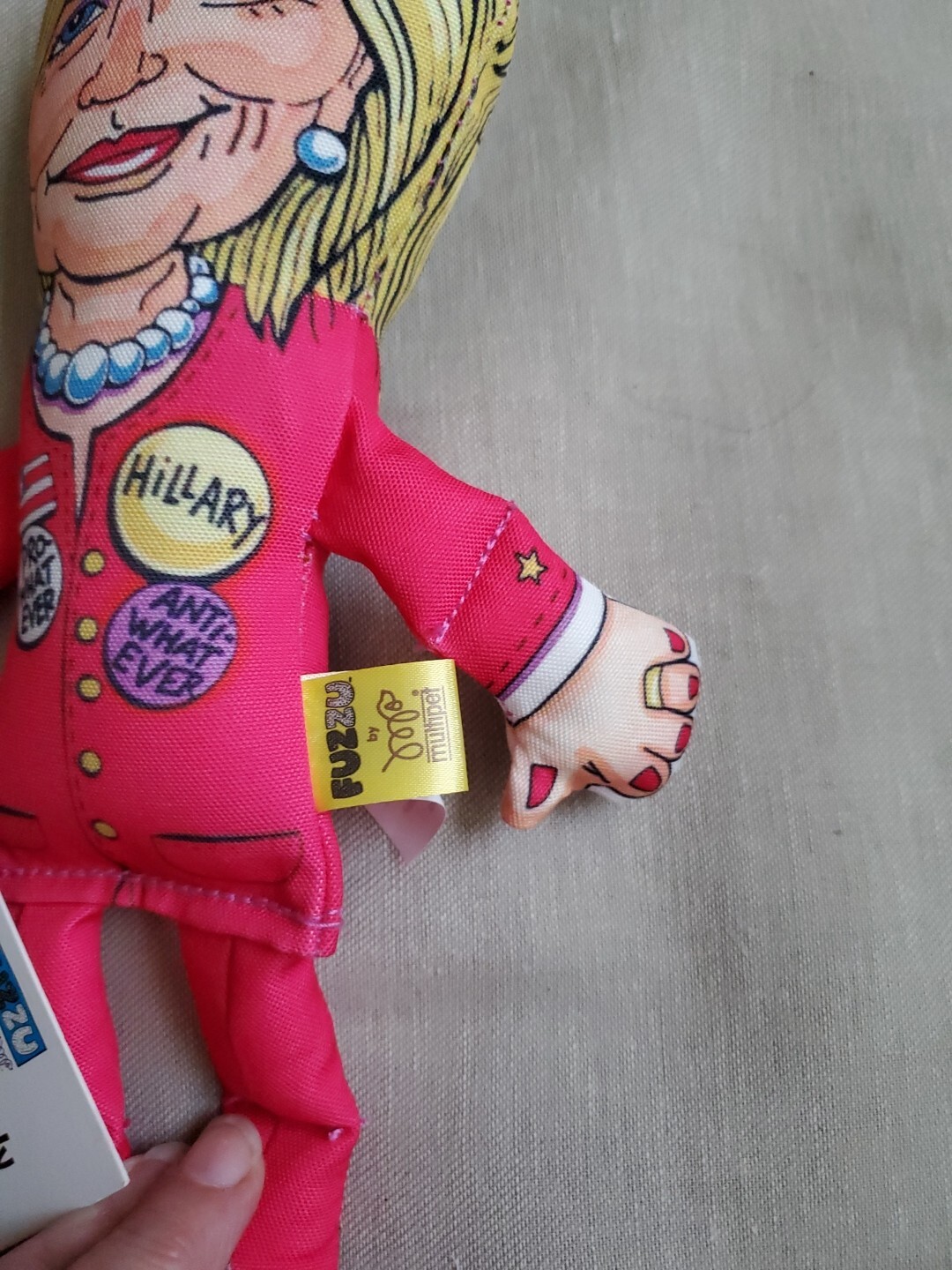 FUZZU 12″ Hillary & Bill Clinton Squeakers Political Parody Dog Toys w Tags