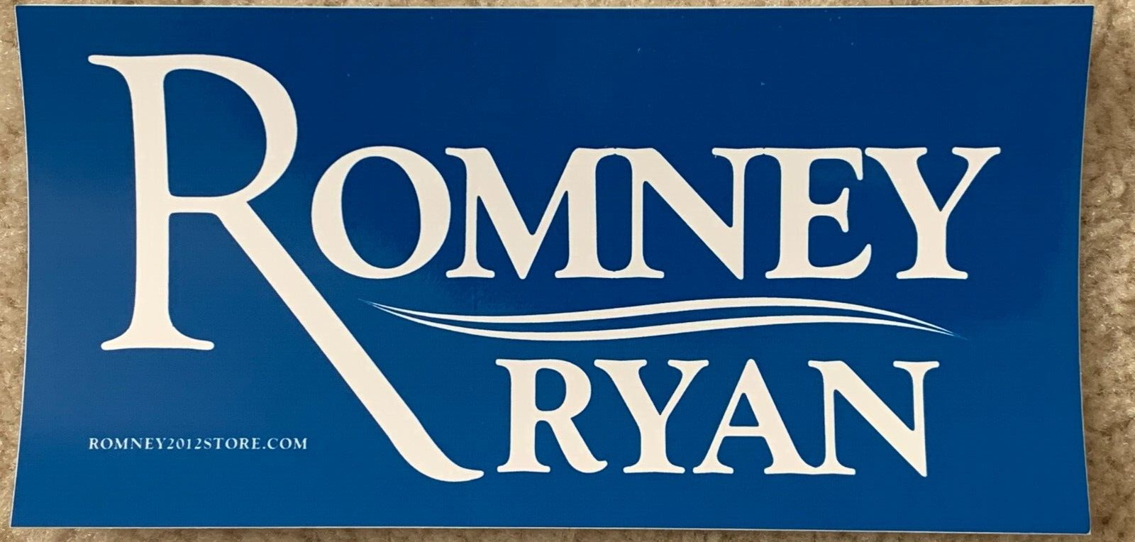 Romney Ryan 2012 Blue Official Campaign Bumper Sticker Mitt Paul