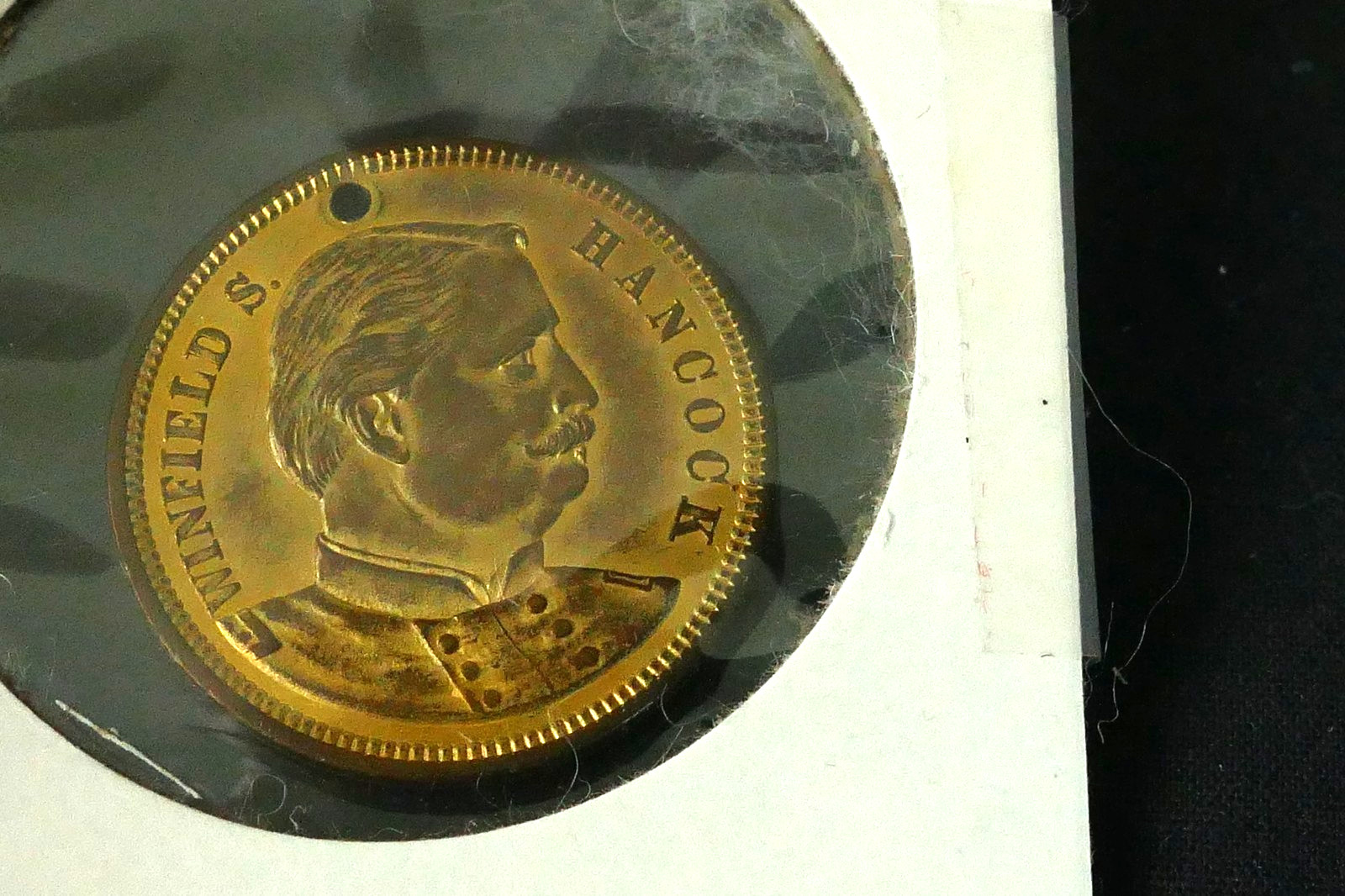 1880 Winfield S. Hancock “A Supurb Soldier A Model President” Campaign Token 1″