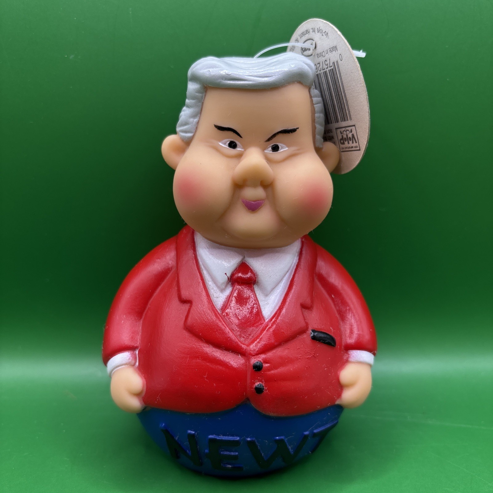 RARE 1996 Vo-Toys Political Challengers 6″ Dog Toy- Newt Gingrich Red Coat- NWT