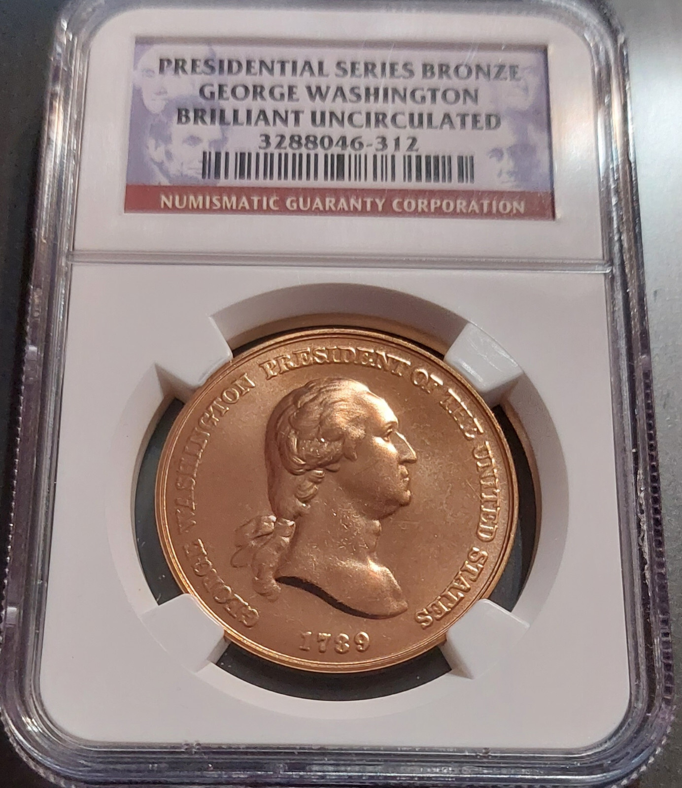 George Washington US MINT Presidential Series Bronze Medal NGC GEM UNCIRCULATED
