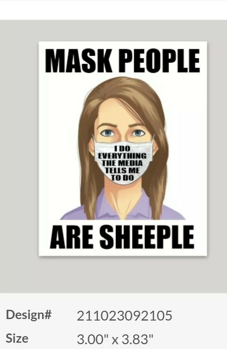 KAREN STICKERS LOT OF (10) TEN MASK 😷 PEOPLE ARE SHEEPLE 🐑 SHEEP OBEY HOAX