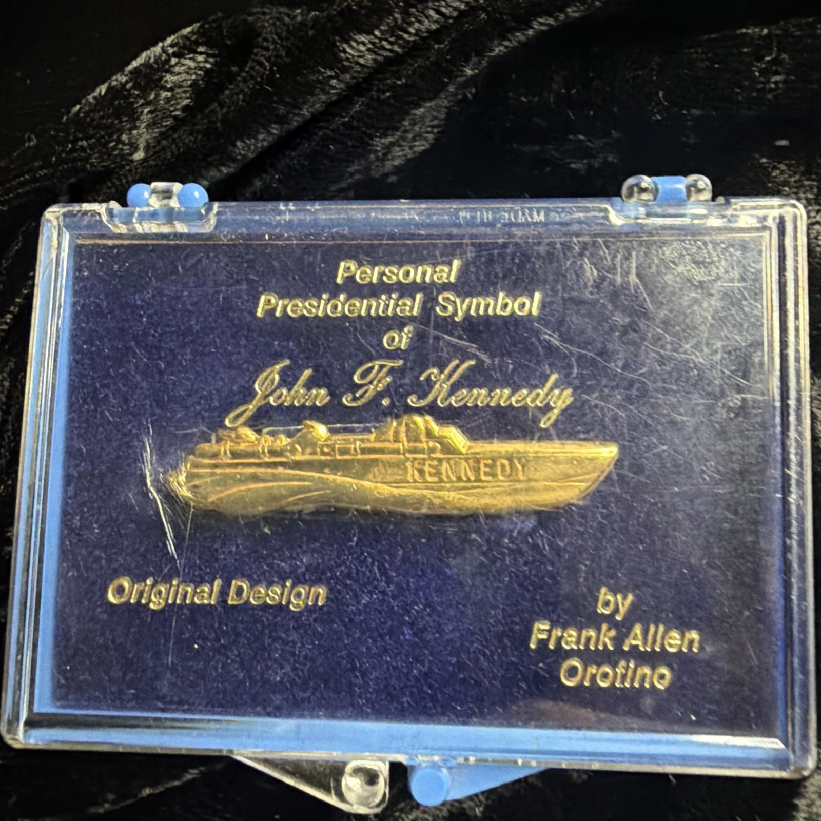 JFK 1960 Presidential Campaign PT-109 Gold Tone Tie Bar – Original Design