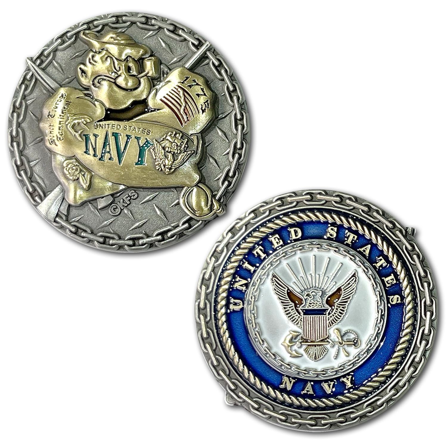 Popeye The Sailor Dont Tread On Me US Navy Chief Collectible Challenge Coin