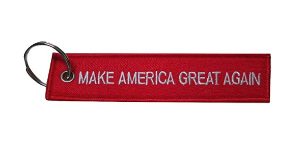 Make America Great Again Trump MAGA Embroidered Red/White Luggage Tag Keychain