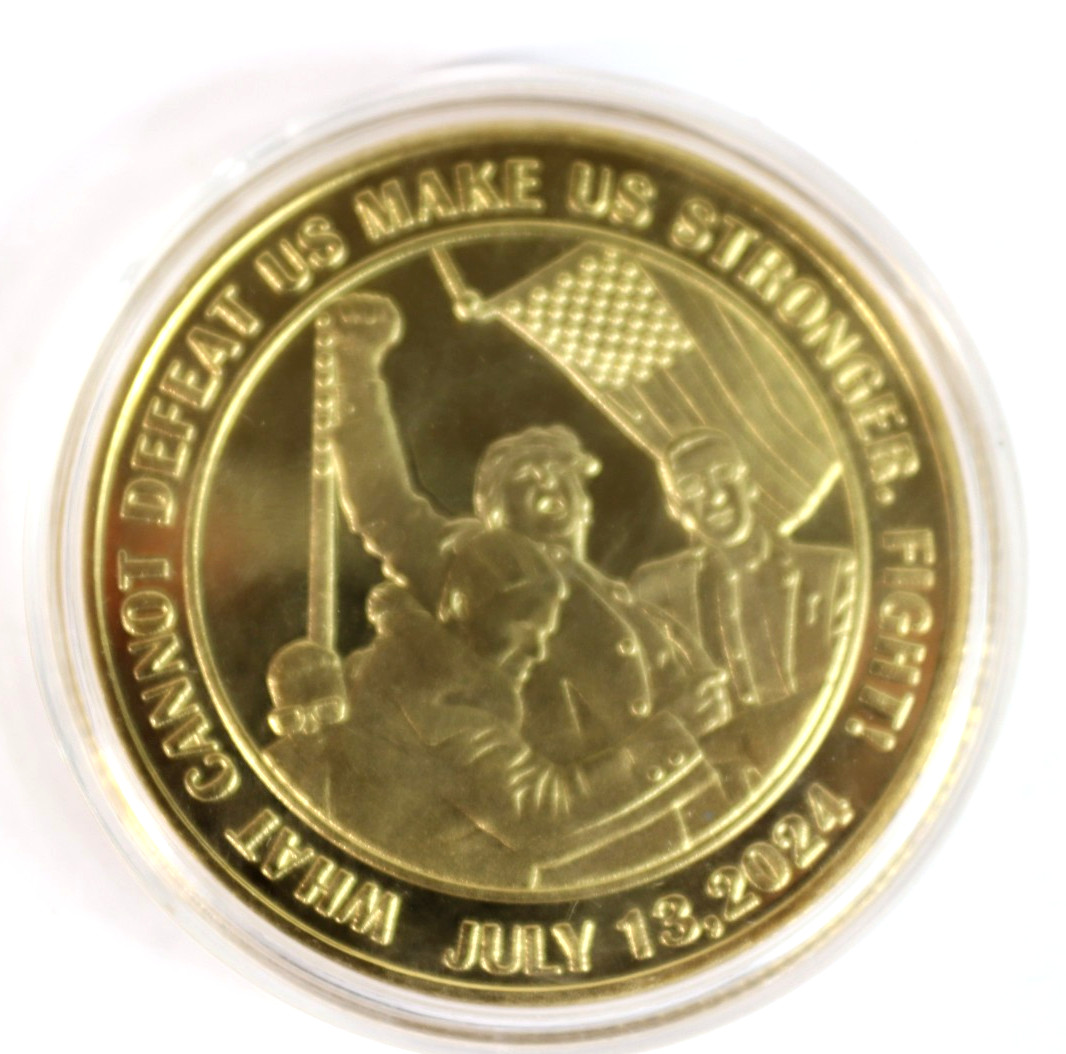 Donald Trump 2024 Challenge Coin Fight July 13 Presidential Seal Commemorative