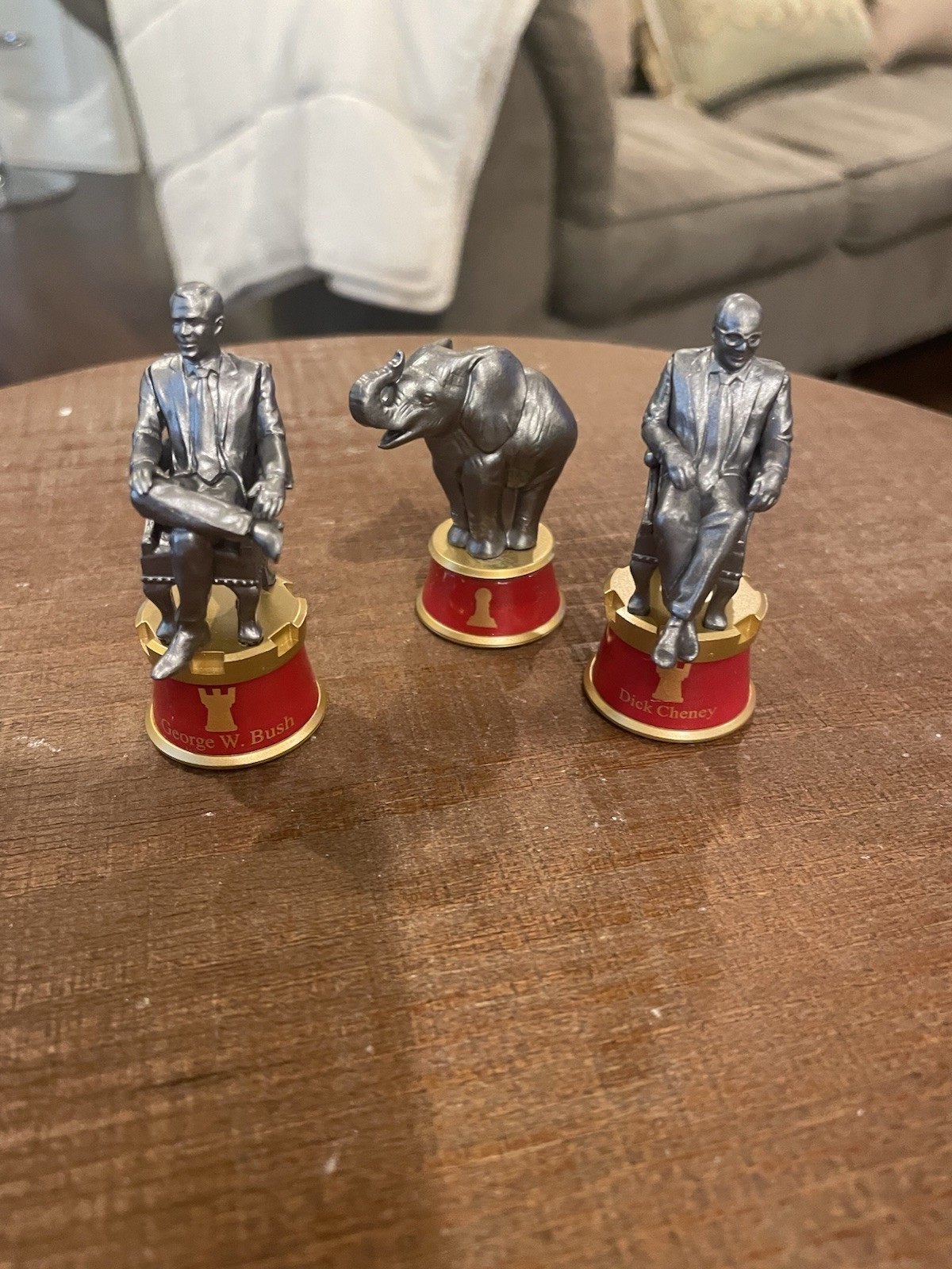 Republican Figures George W. Bush, And Dick Cheney 3.5” With Mascot 2”