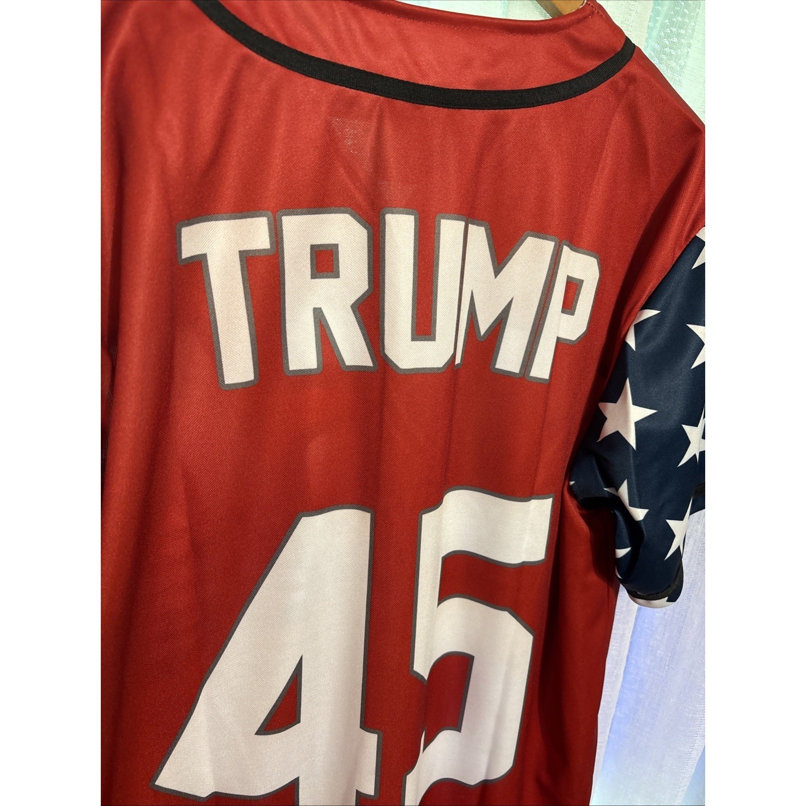 Greater Half Donald Trump #45 USA Statue Of Liberty Baseball Jersey Men’s Sz 2xl