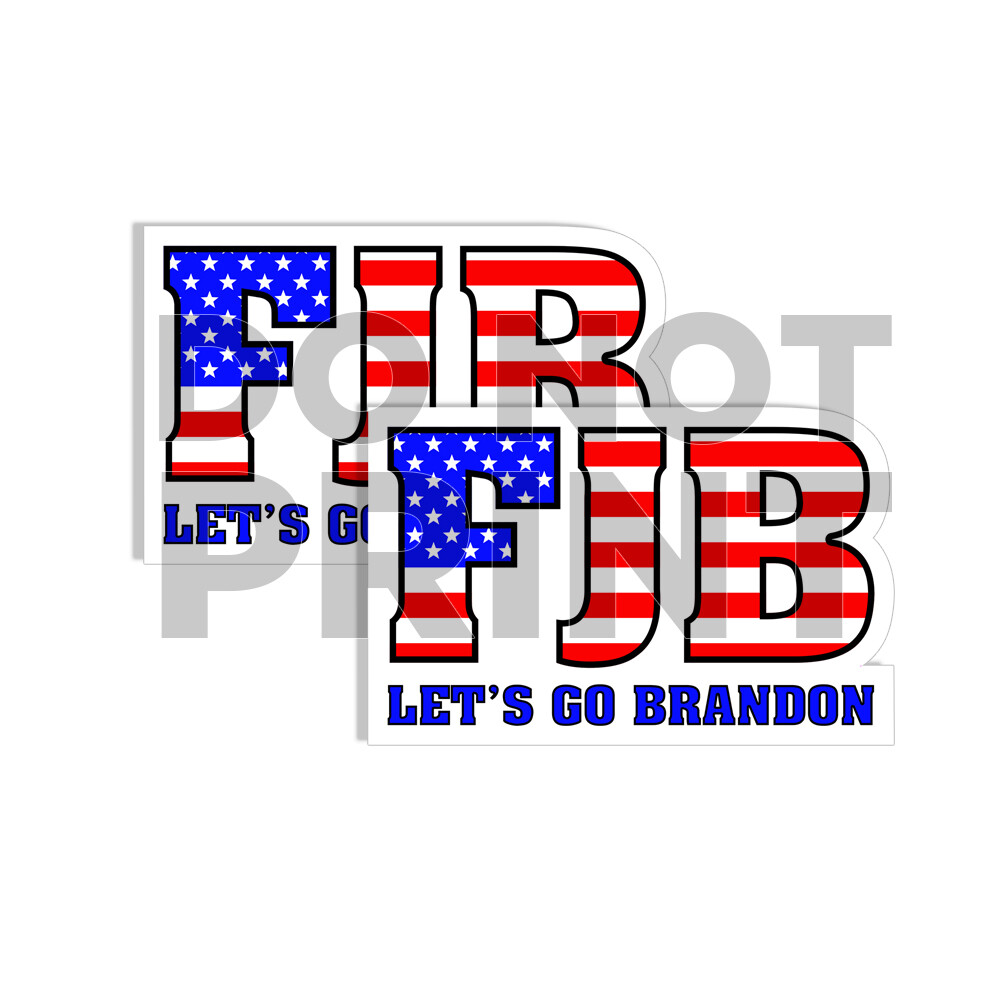 FJB Lets Go Brandon Funny Biden of Bumper Stickers 2 Pack – 7″ wide