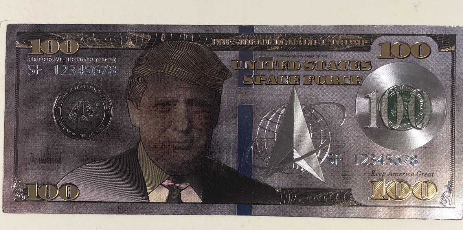 Collectible President Donald Trump Space Force United States Commemorative $100
