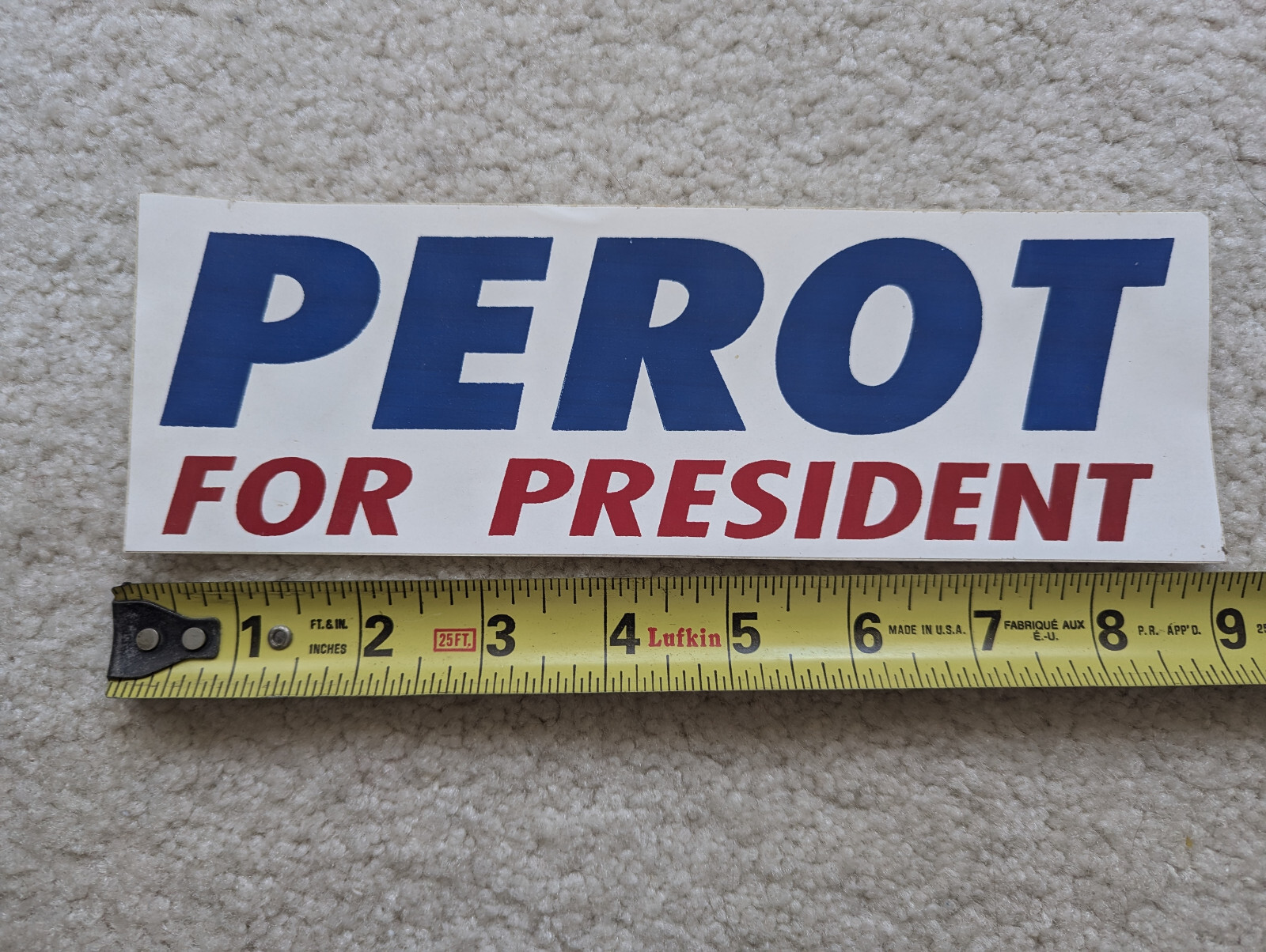 new 1992 Ross Perot For President Bumper Sticker clinton bush art 9″ texas ca