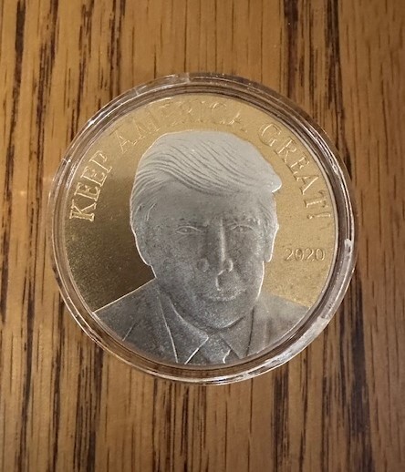 Donald Trump 2020 Gold Plated Collectible Coins New Sealed In Case, 10 coin pack