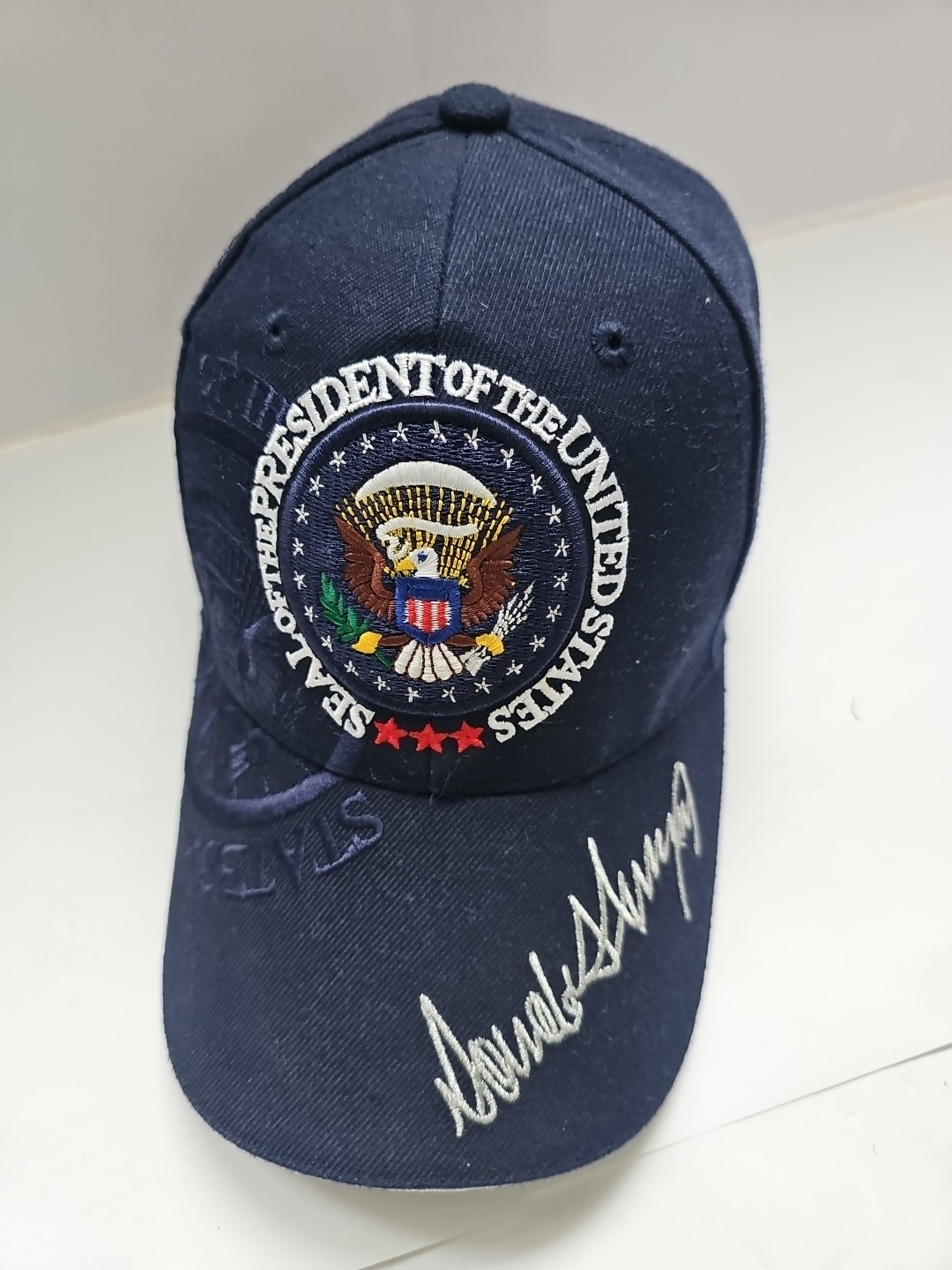 TRUMP Hat Blue Eagle SEAL MAGA President Signature Trucker Cap 45th