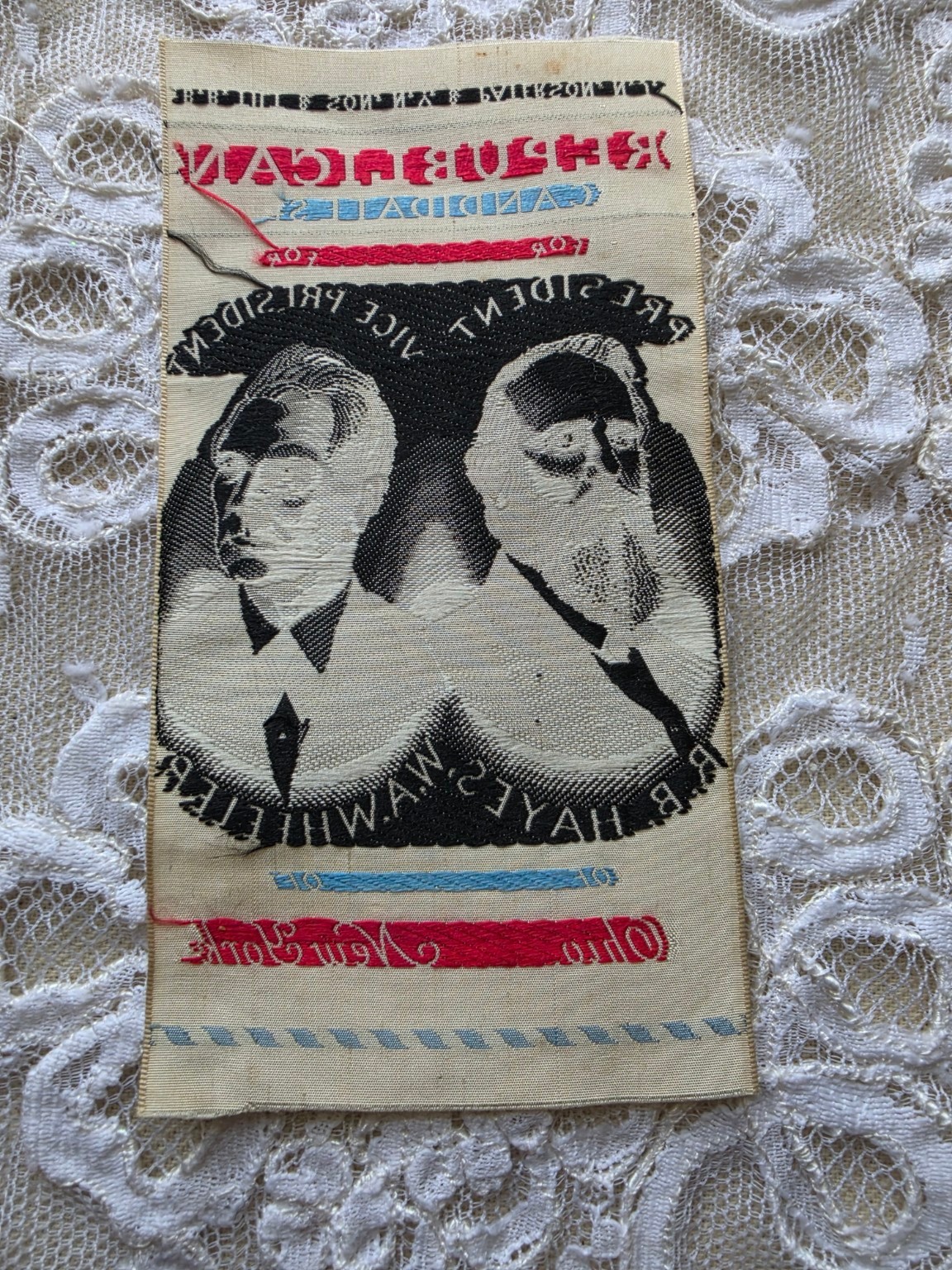 1876 Hayes Wheeler Silk Jugate Ribbon B.B. Tilt Republican