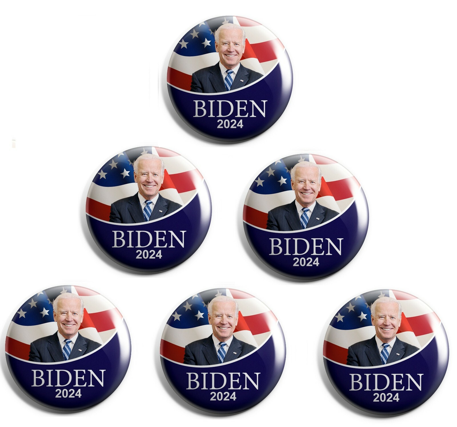 Biden 2024 Campaign Button 6-Pack (BIDEN24-019-X6)