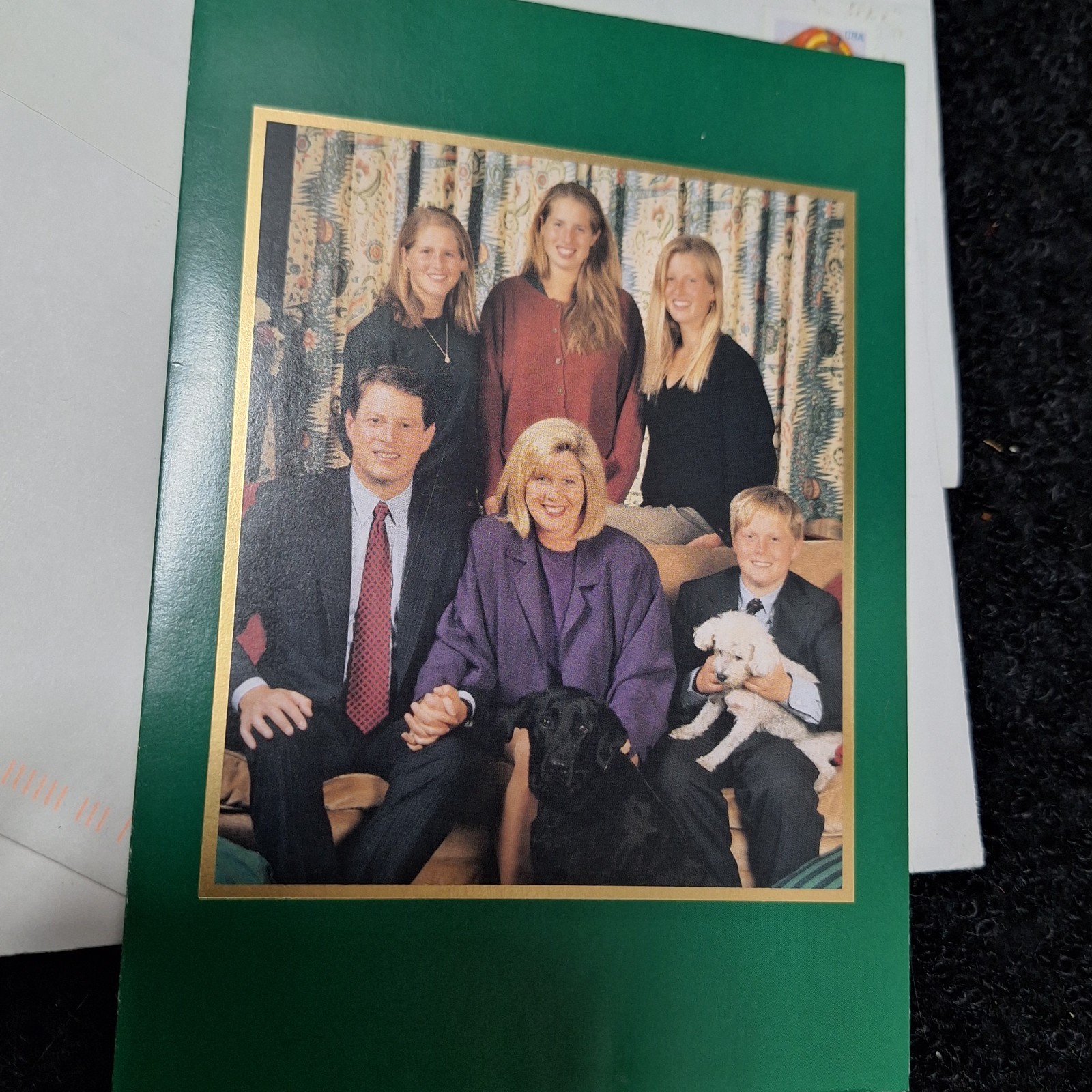 Vice President Al Gore Family Christmas Cards 1990s White House W/ Envelopes