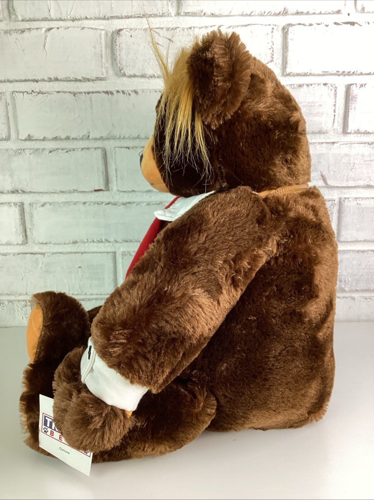 Trumpy Bear Deluxe Plush Trump Bear with Pack Away American Flag