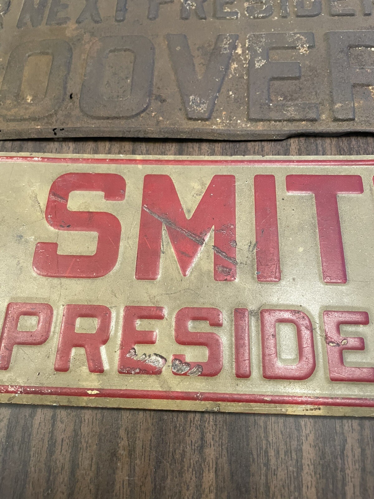 **Antique Al Smith VS Herbert Hoover For President 1928 Election -Tin Tackers **