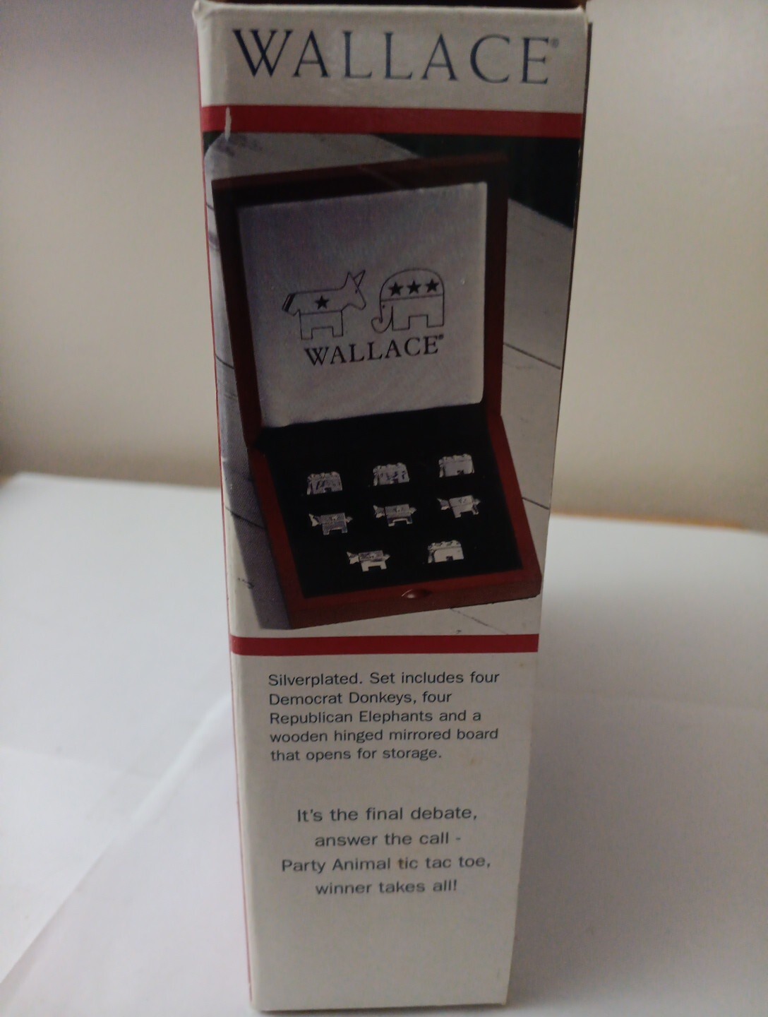 Wallace “Party Animals” Silver Plated Political Tic Tac Toe