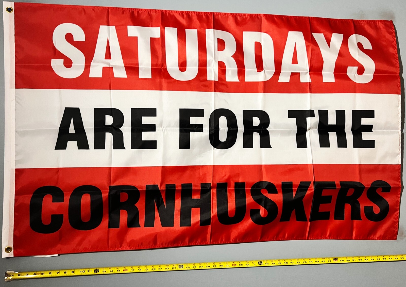 FOOTBALL FLAG FREE USA SHIP Nebraska Cornhuskers College Beer Cave USA Sign 3×5′