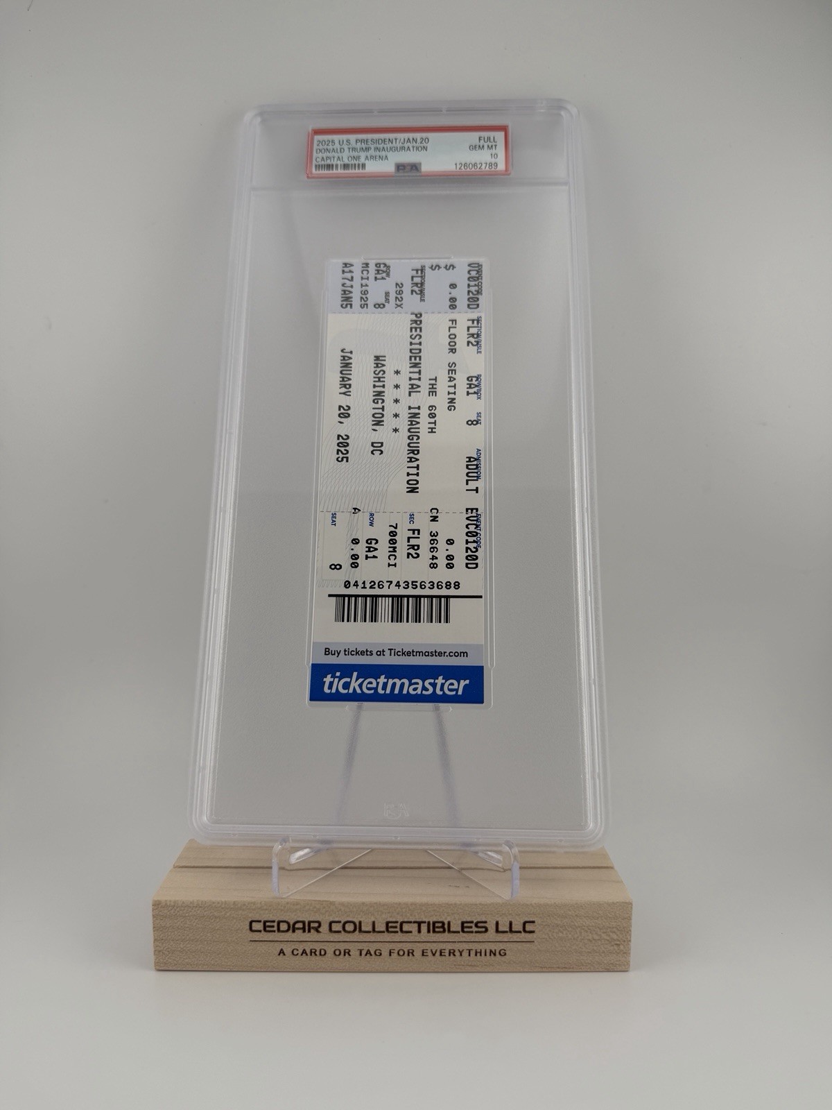 PSA 10 – 2025 President Trump Inauguration Ceremony Parade Ticket Capital One #2