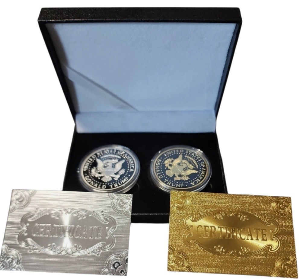 KL World Commemorative Trump Gold & Silver Coin Set Limited Edition