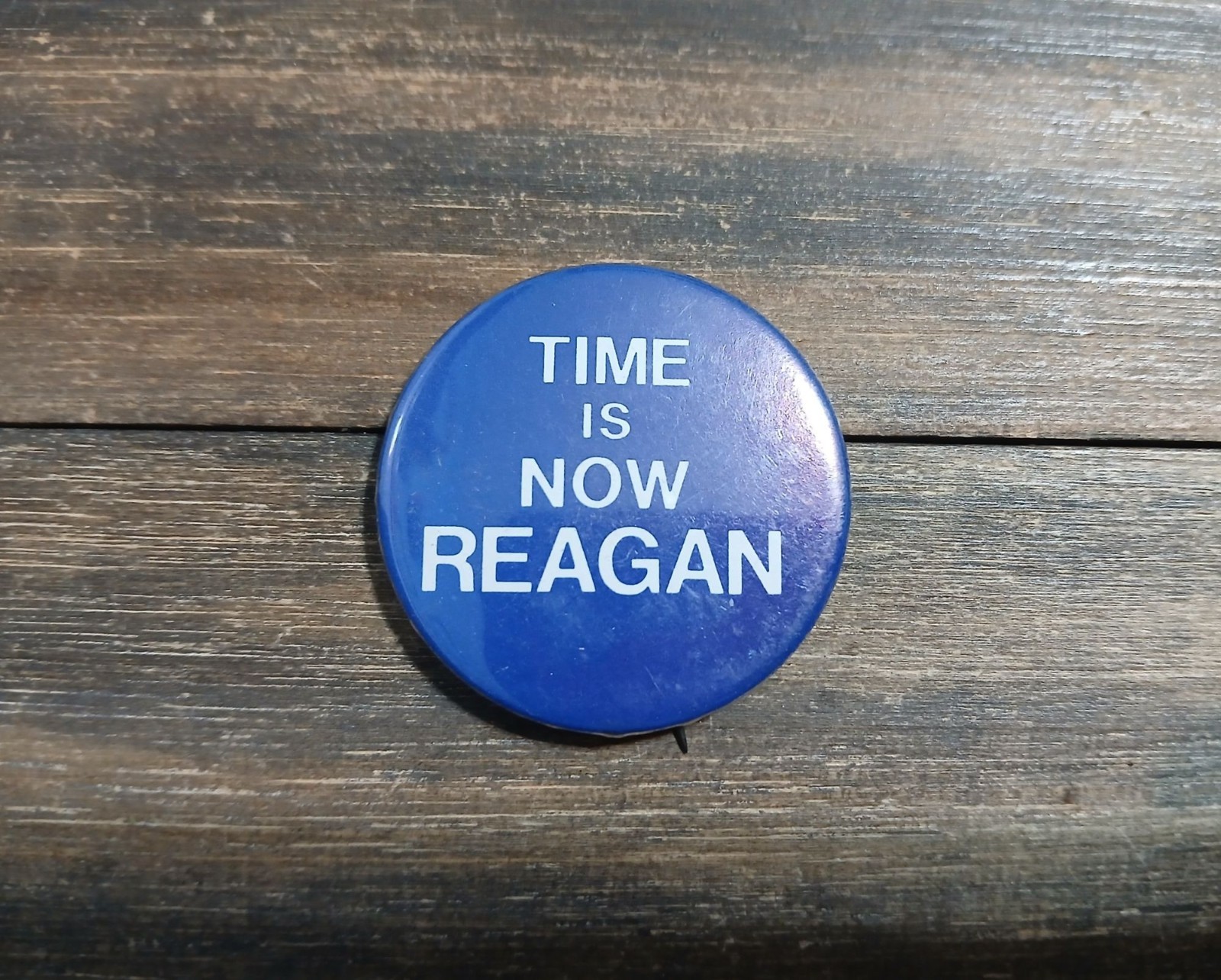Vintage Reagan Pin Badge 1980s Time Is Now Presidential Campaign Slogan