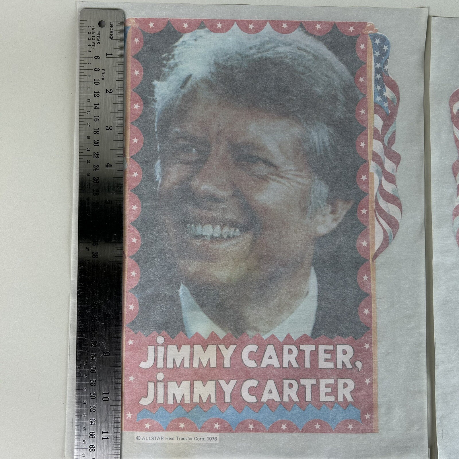 4 VTG Jimmy Carter 1976 Presidential Campaign Democrat Shirt Heat Transfer Decal