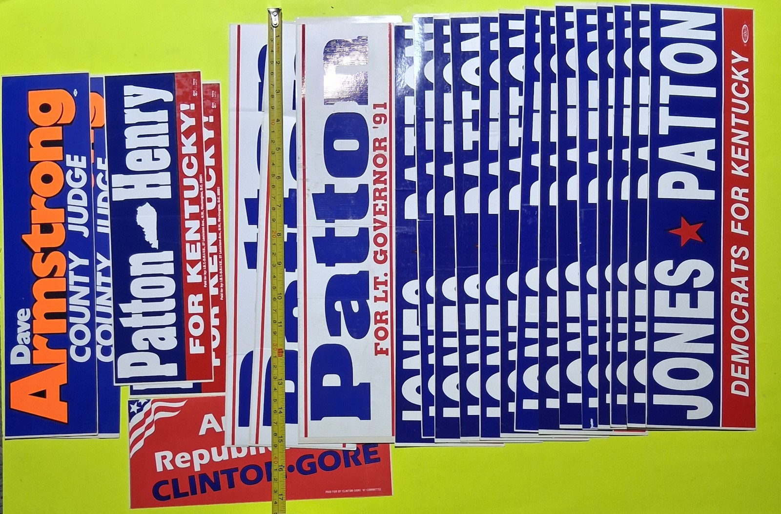 Kentucky Political Bumper Sticker Lot Of 22 Large Size Patton-Henry-Armstrong…