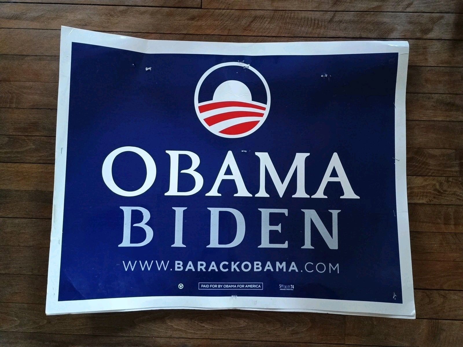 Obama/Biden 2008 Presidential Campaign Sign Plastic Poster 2 sided 28″x22″