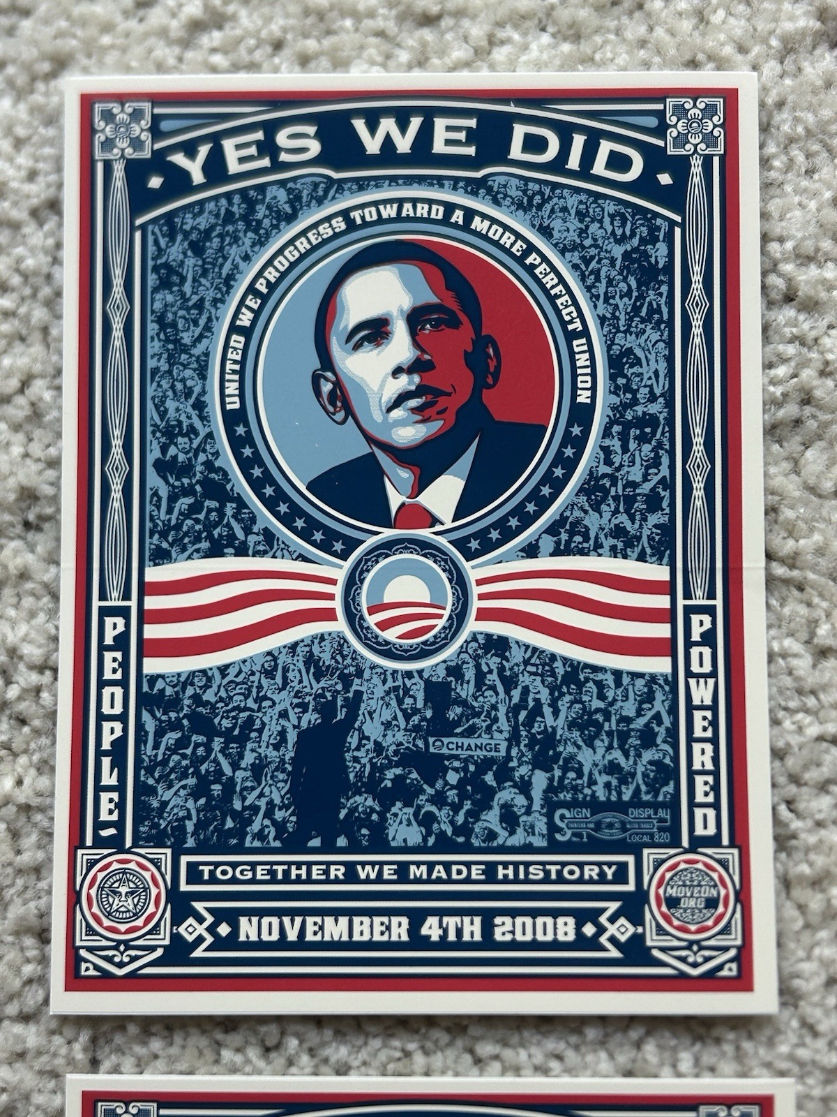 Lot Of 9 Obama Yes We Did 2008 Stickers Shepard Fairey President Political