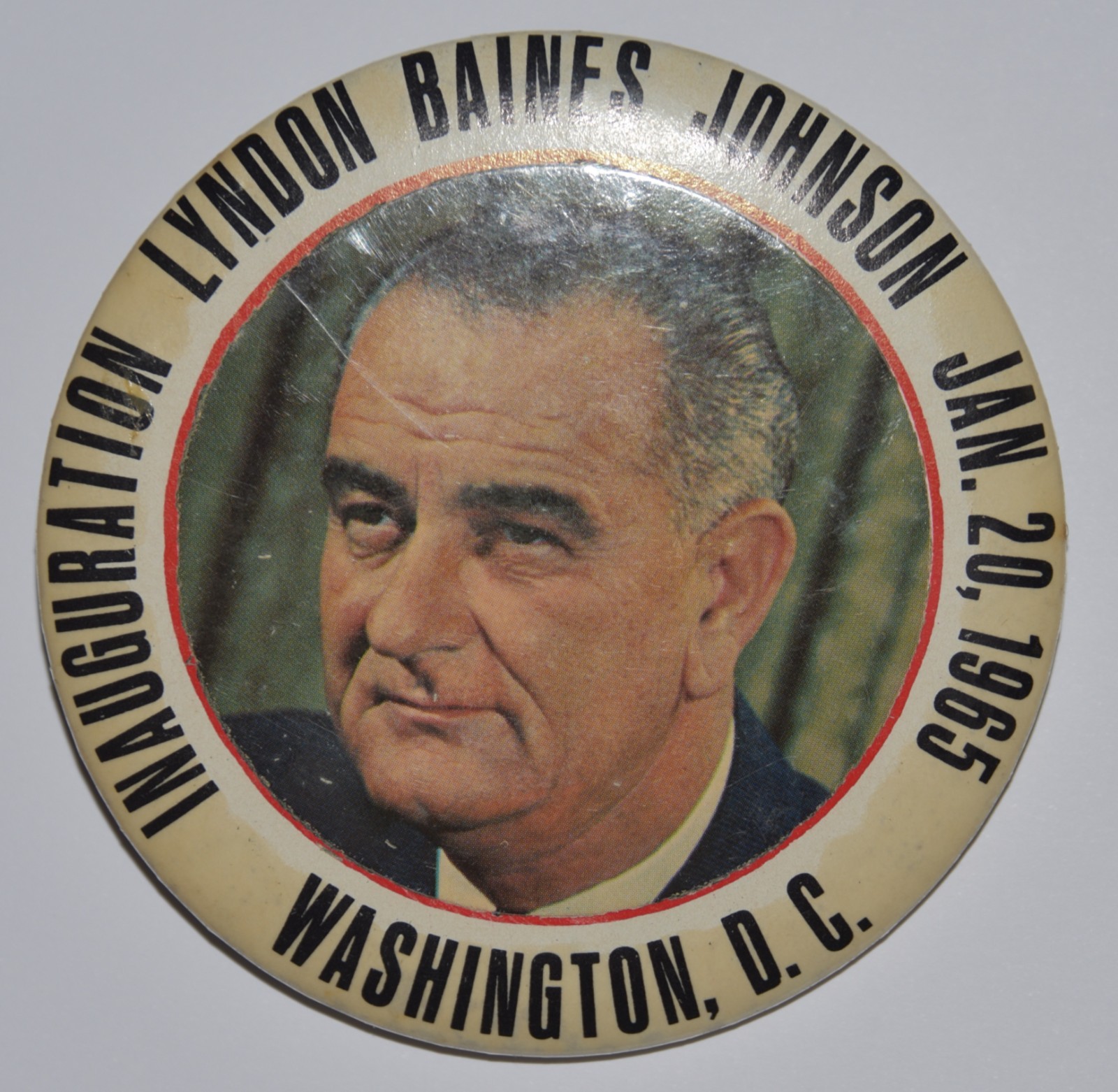 Vintage 1965 LBJ Inauguration Oversize Button