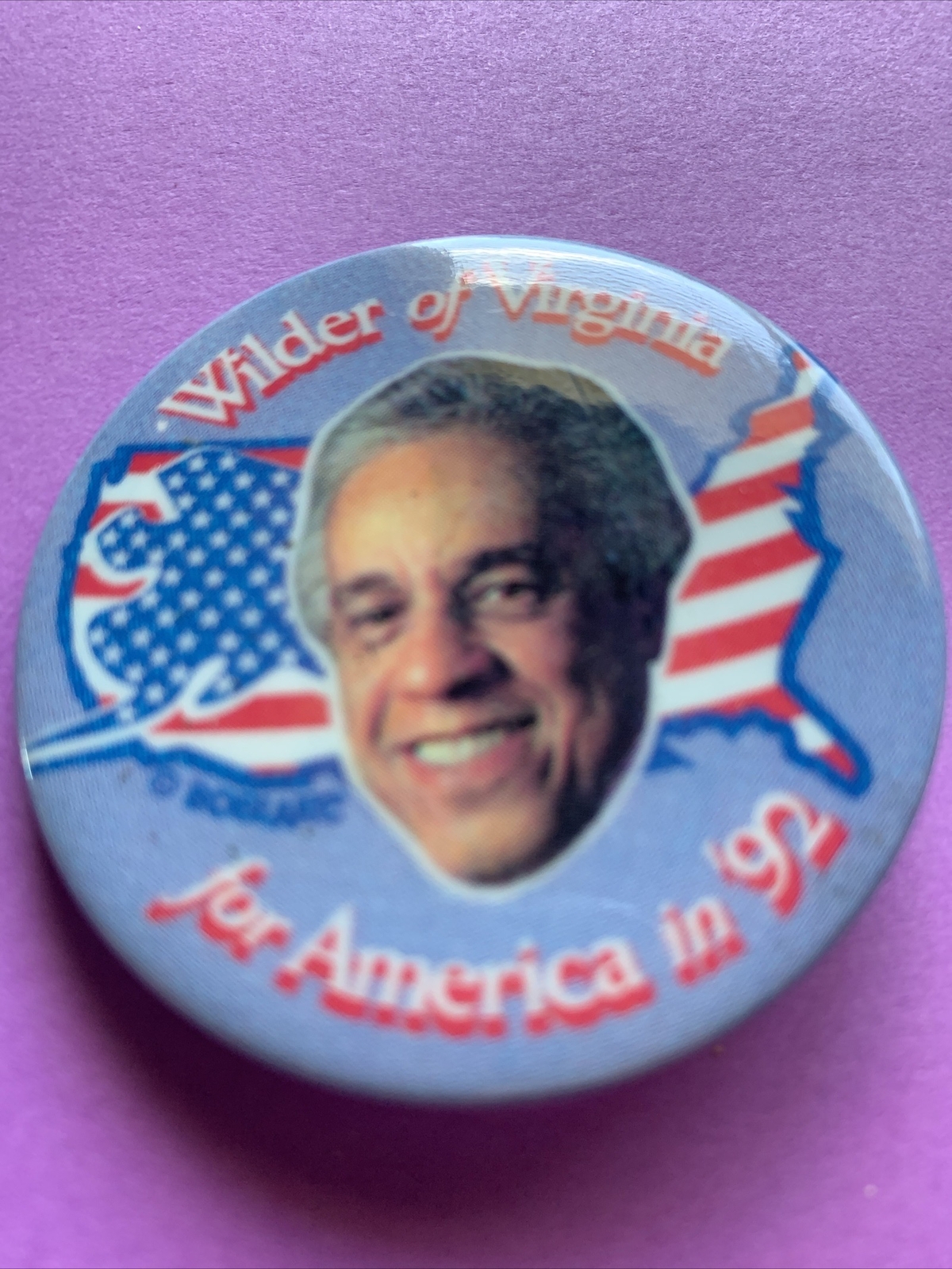 1992 Wilder Of Virginia Presidential Campaign Pinback Button