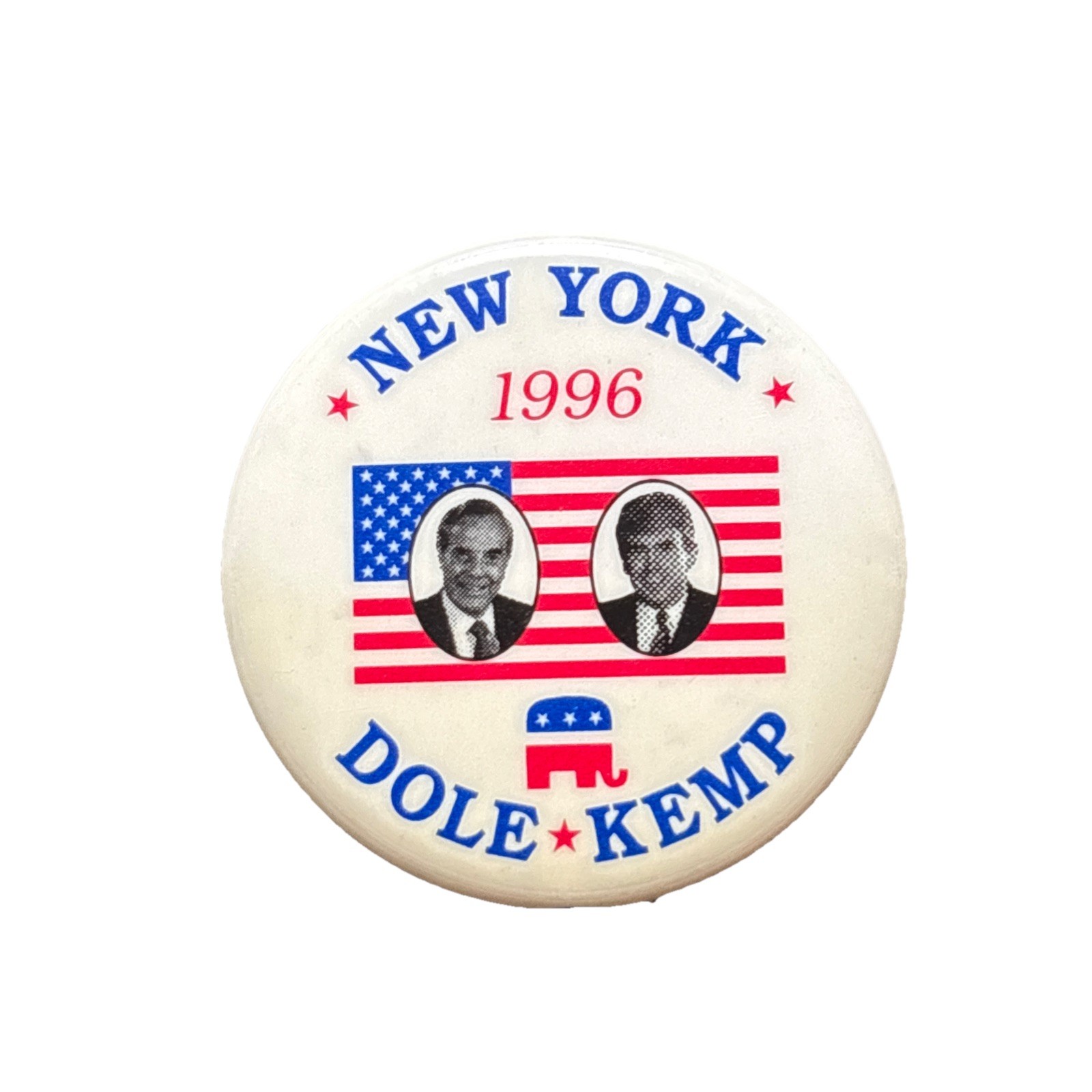 1996 Bob Dole for President New York 50 State Pin 1.5″ Button Jack Kemp Pinback