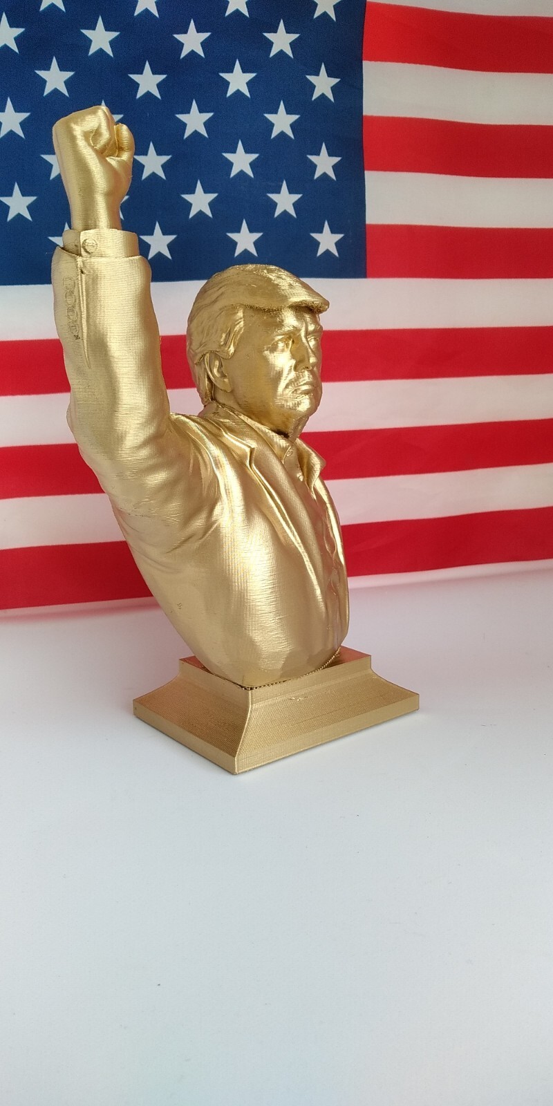 2024 Donald Trump Fist Pump FIGHT GOLD 3D Print Statue+🎁🎁 PA Shooting 10cm 4″