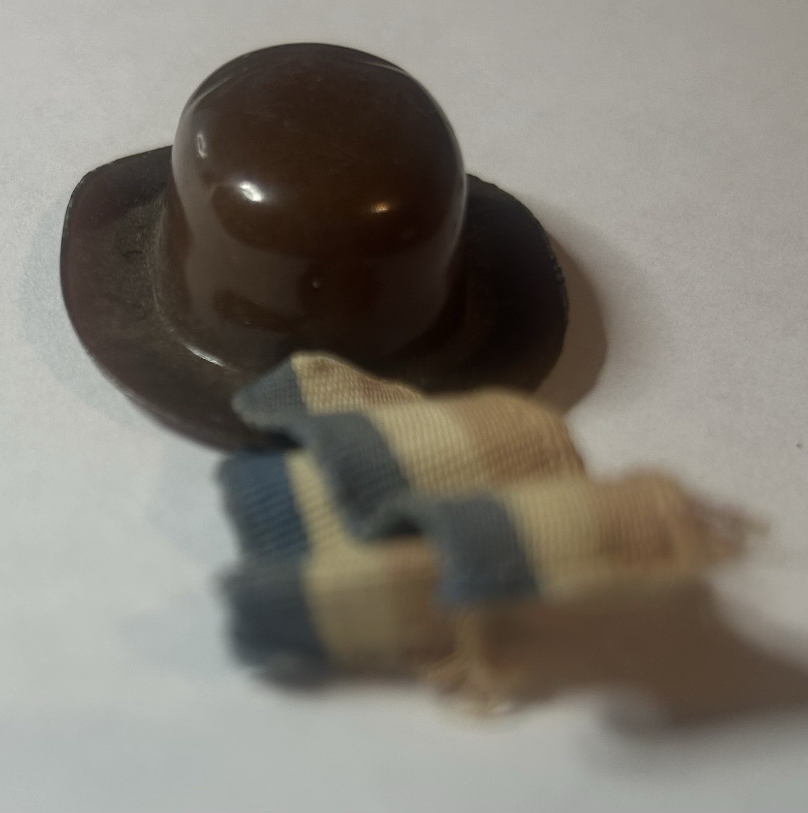 Alfred E. Smith Plastic Derby Hat Charm w/ Ribbon 1928